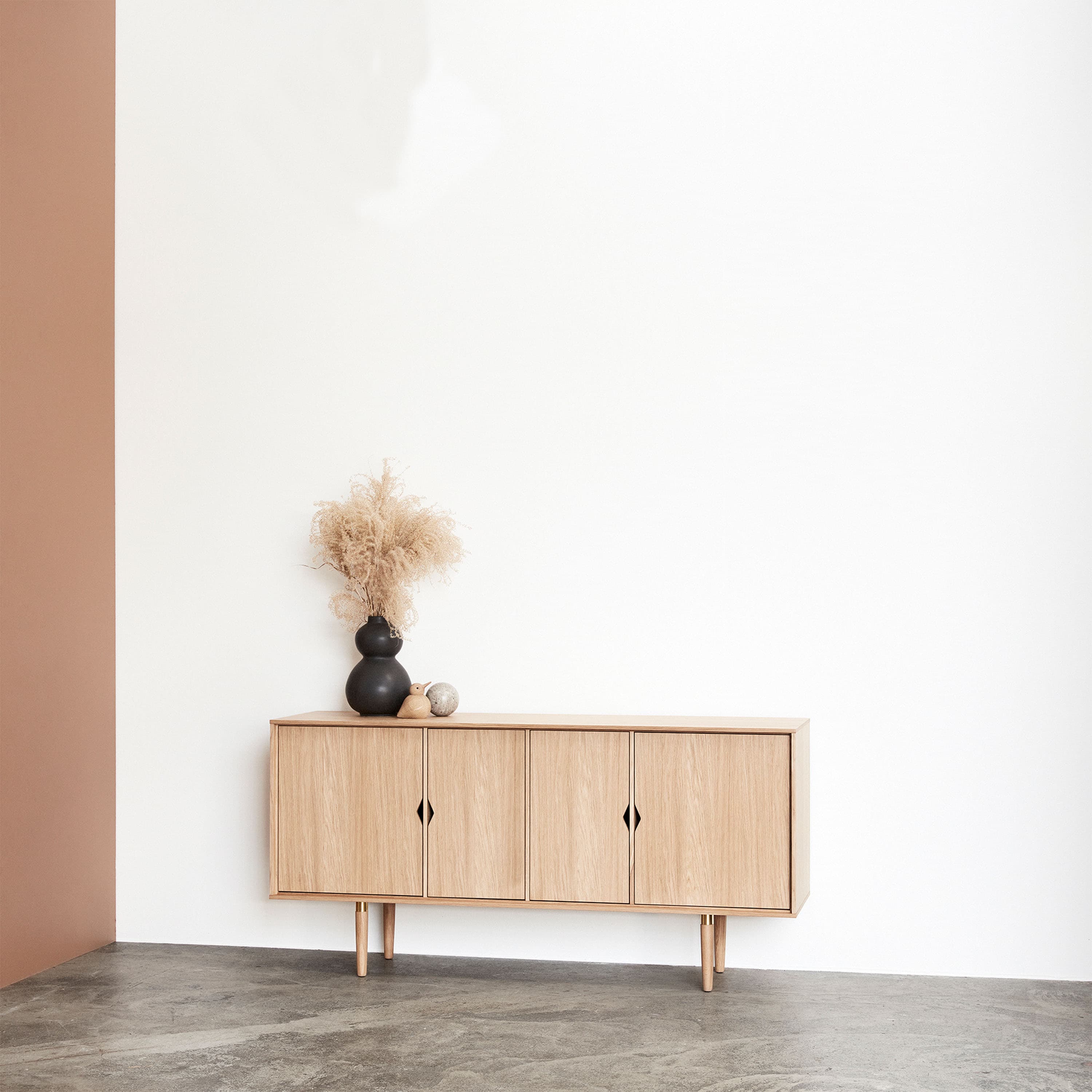 Unique´s Sideboard Weiß pigmentierte Eiche 163x80
