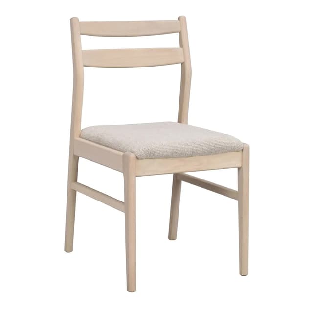 Kerwin Esszimmerstuhl Weiß pigmentierte Eiche/Hellbeige