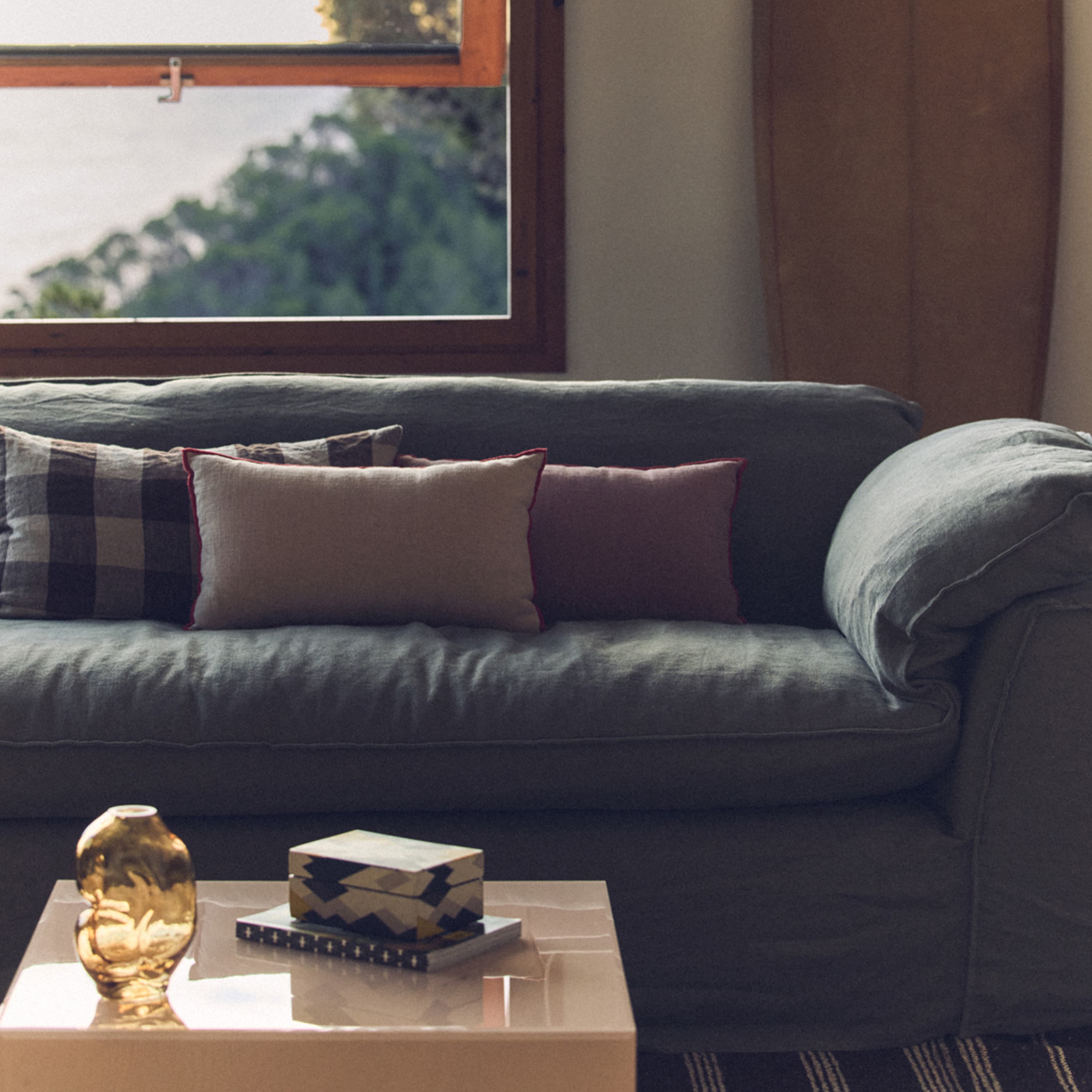 Nomad Sofa Linen/Army Green 305cm