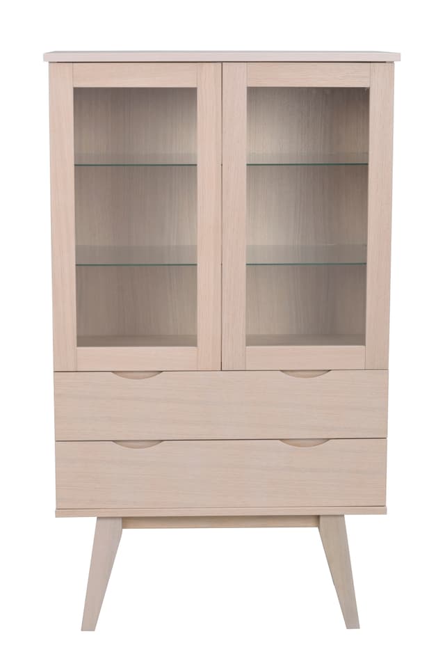 Filippa Glass cabinet White Pigmented 140cm