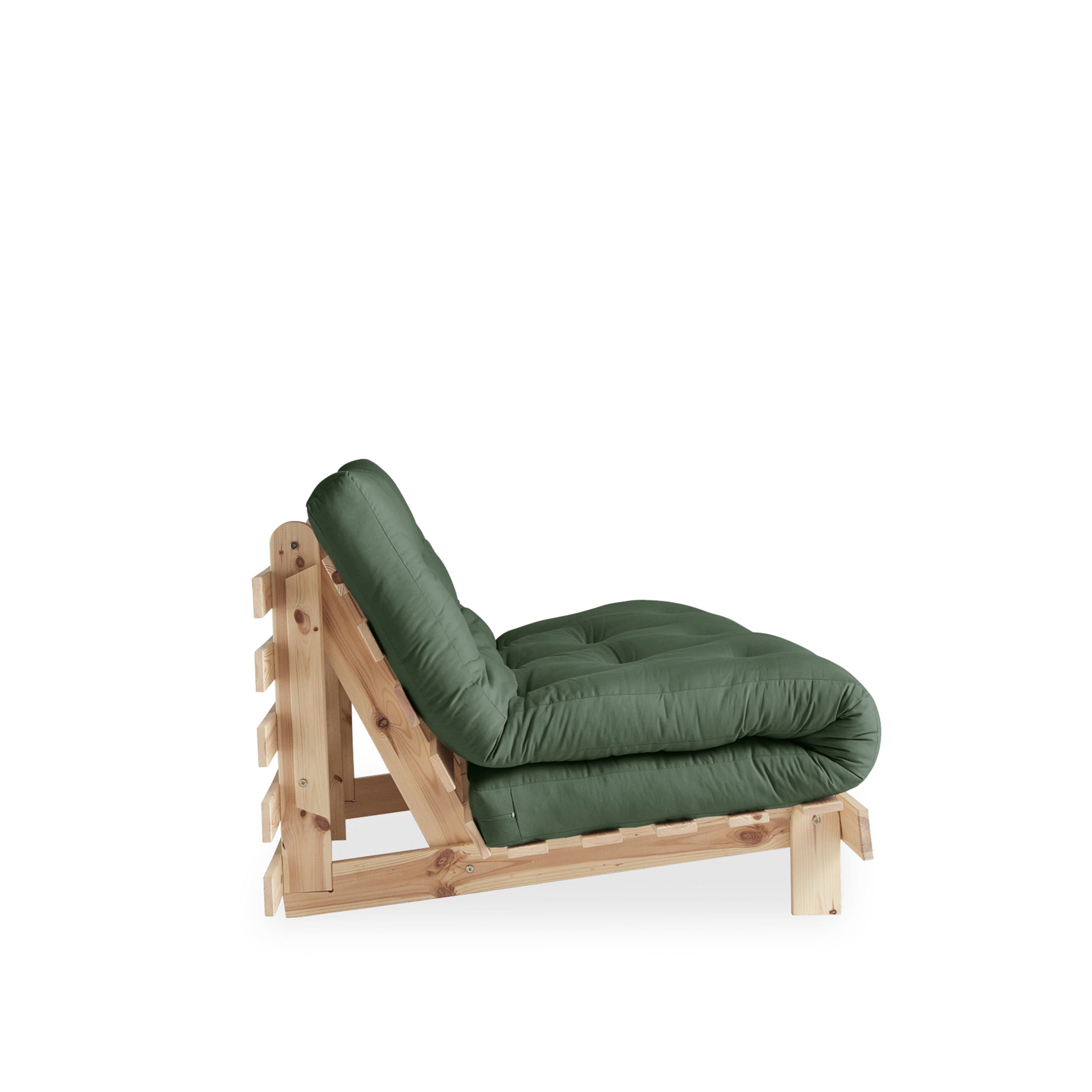Roots Schlafsofa Natur/Olivgrün 140cm