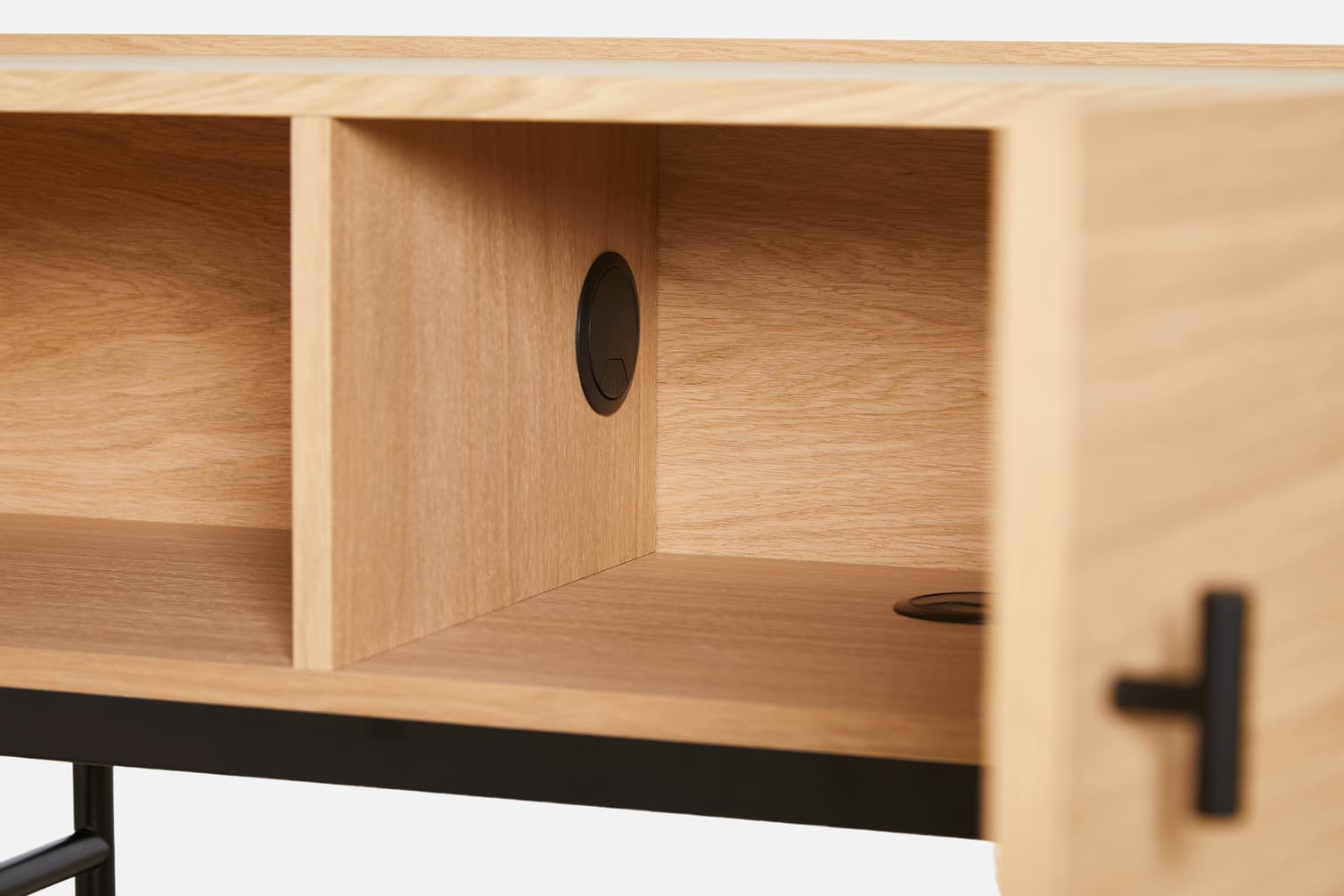 Array Low Sideboard White Oak/Black 150cm