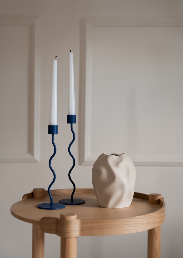 Curved Kerzenständer Royal Blue 26cm