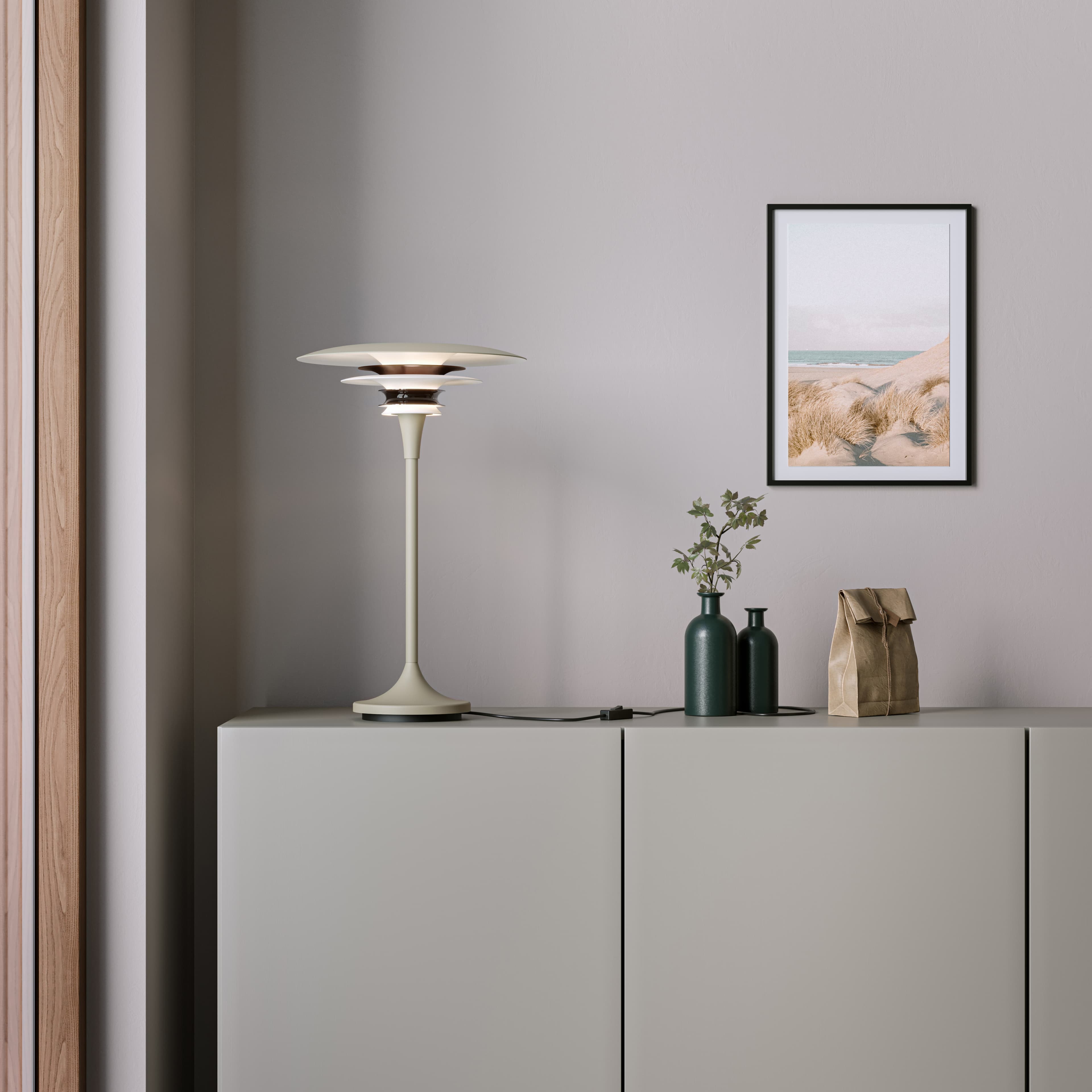 Diablo Tischlampe Mattweiß/Rosé Silber Ø30