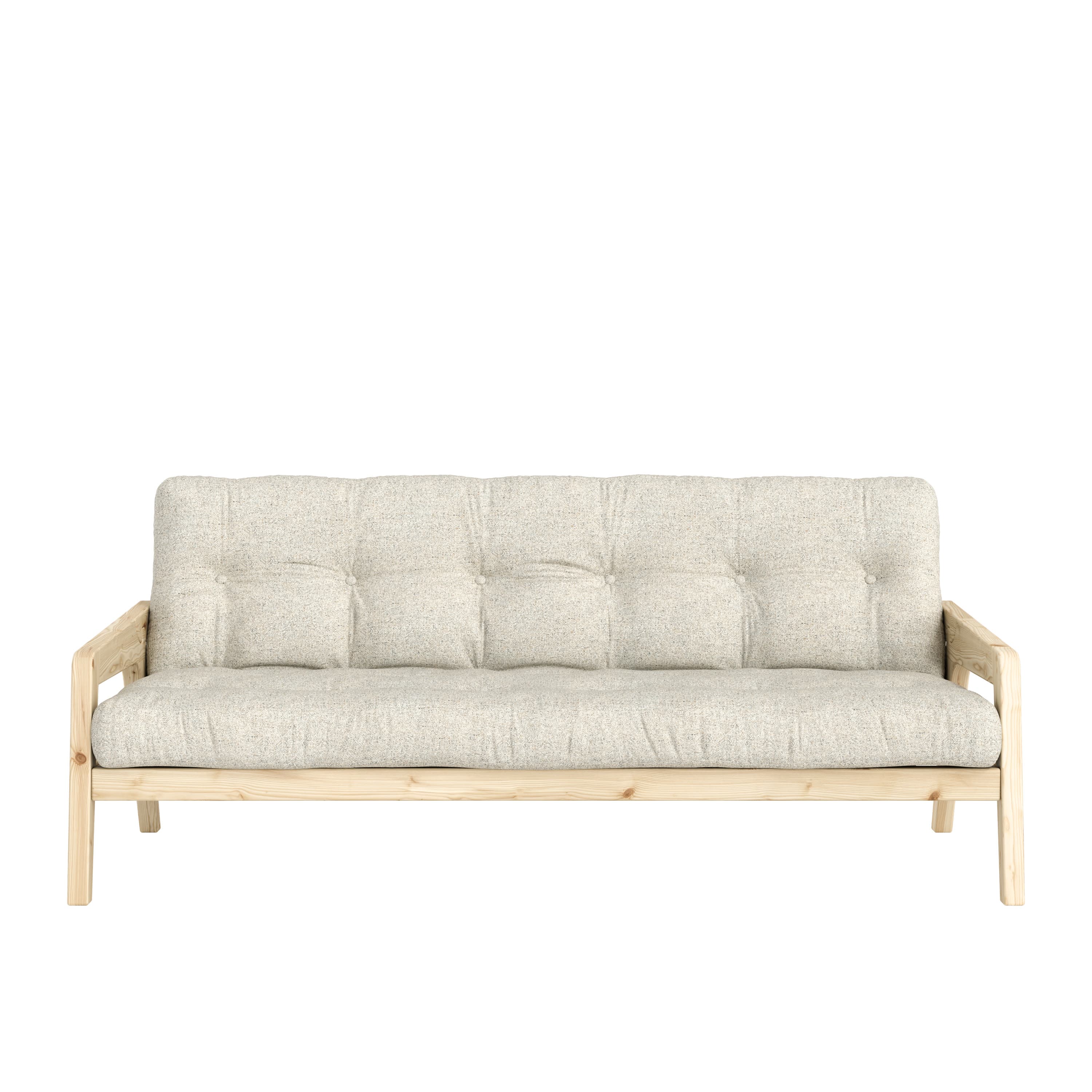 Grab Sofa Bed Clear Lacquered/Soft Chalk 204cm