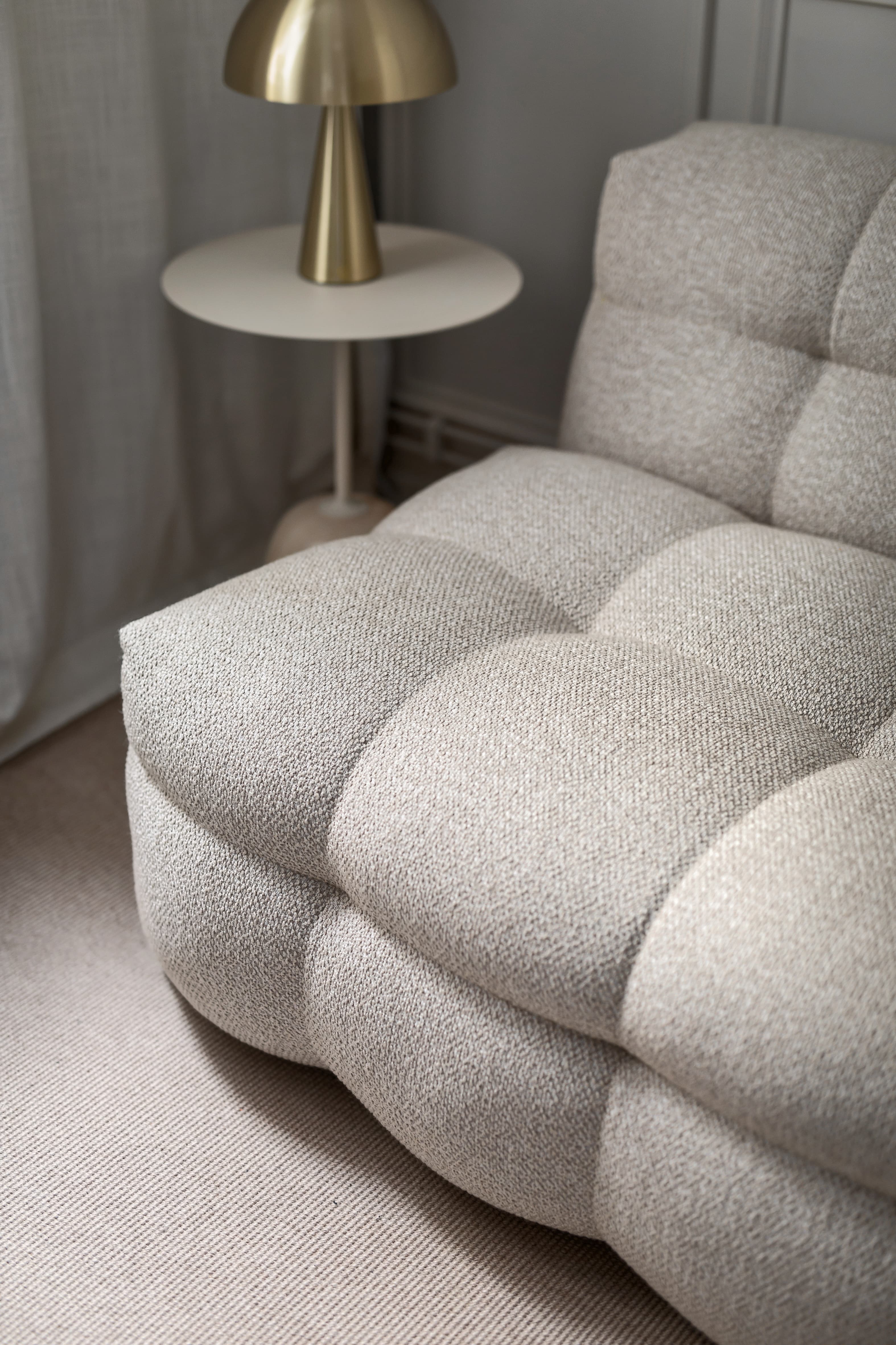 Billie Loungesessel Beige Bouclé 120cm