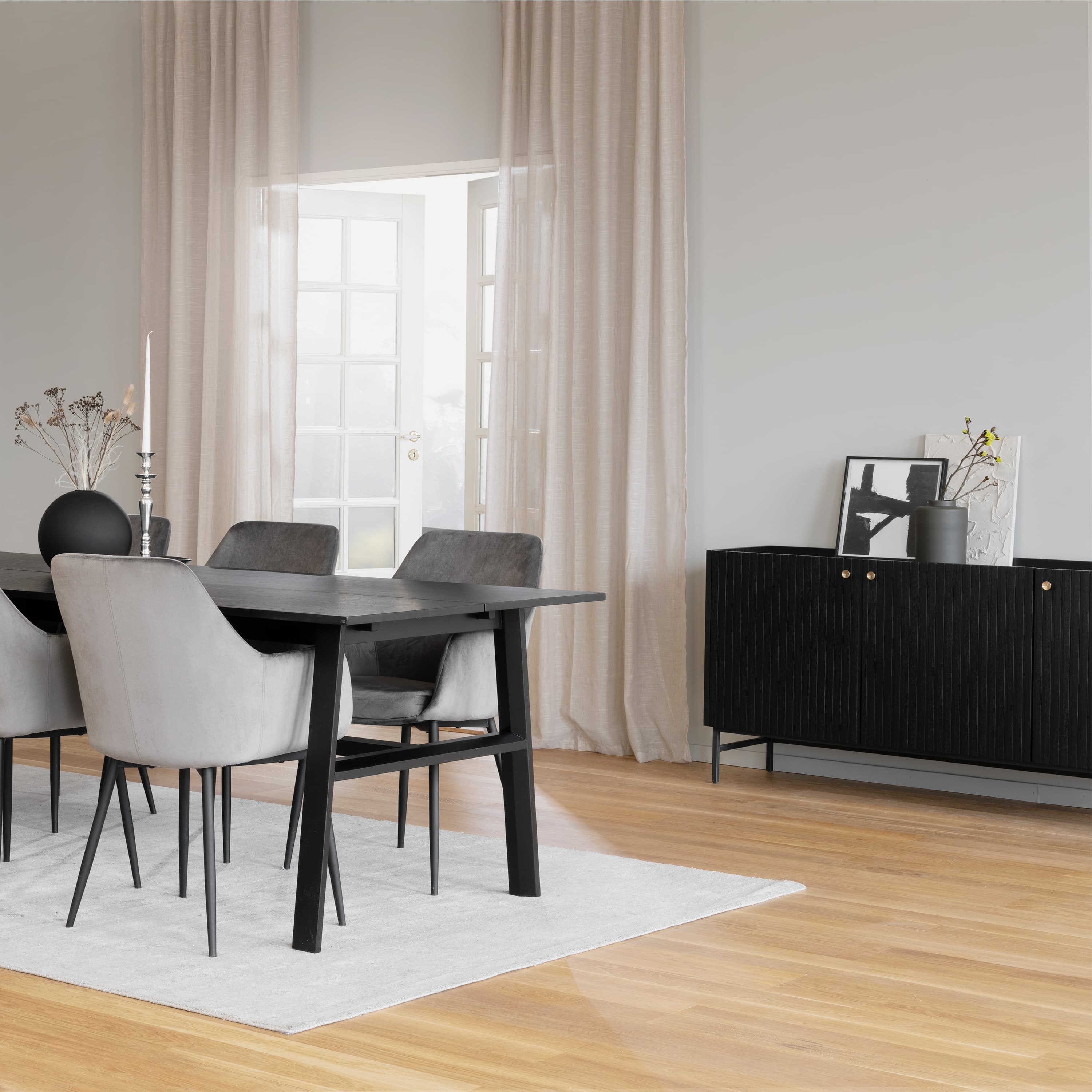 Halifax Sideboard Schwarz 160cm