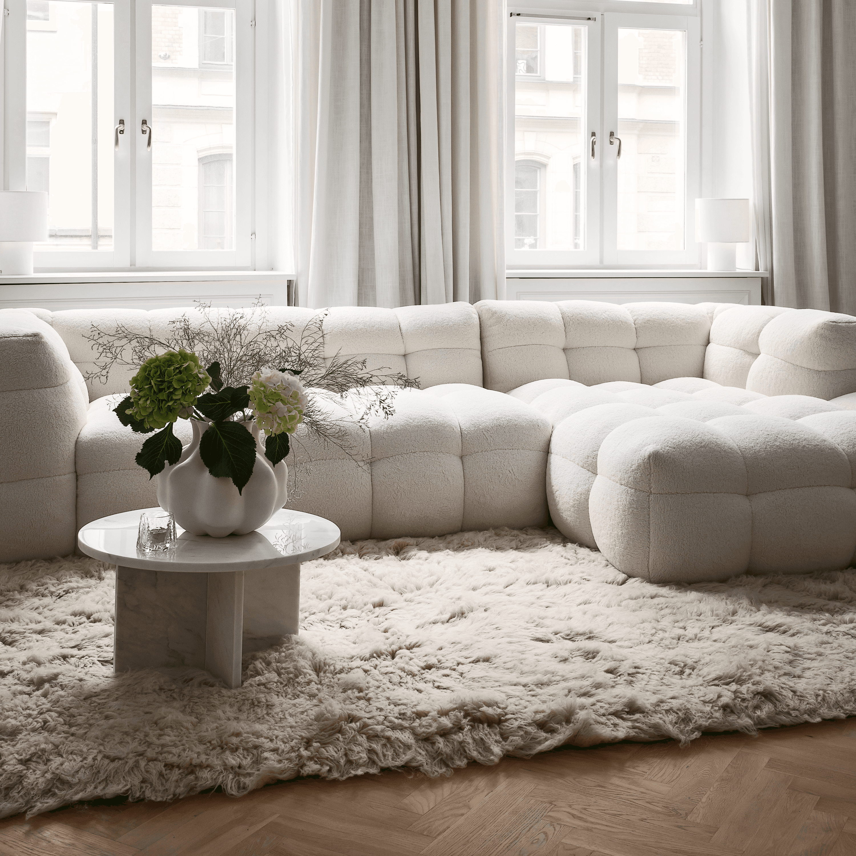 Fluffy Flokati Teppich Greige 240x350