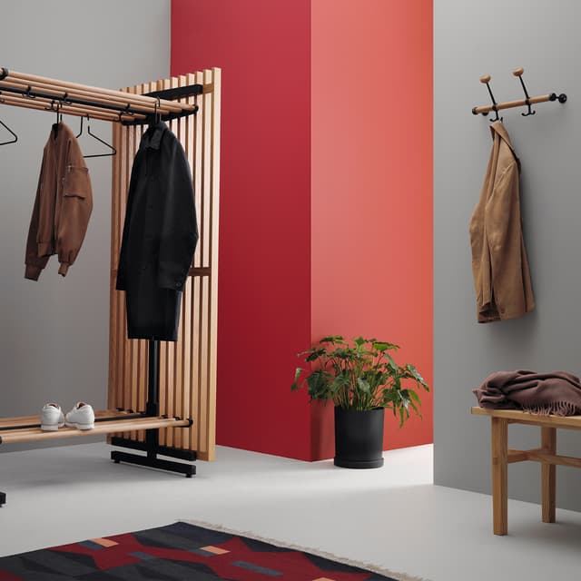 Gustav Coat Hook Rack Oak/Black 40cm
