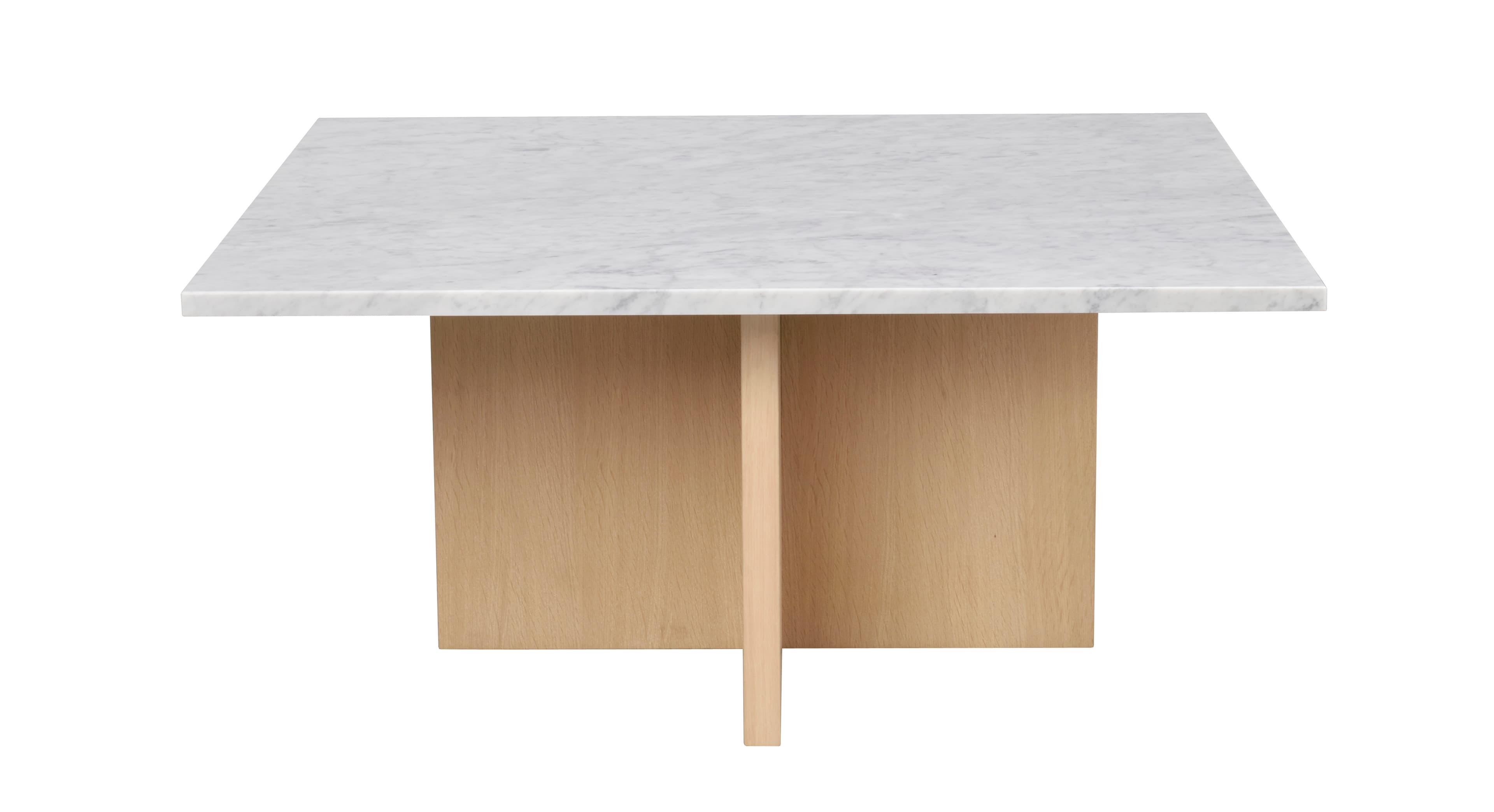 Brooksville Couchtisch Weißer Marmor/Weiß pigmentiert 90x90