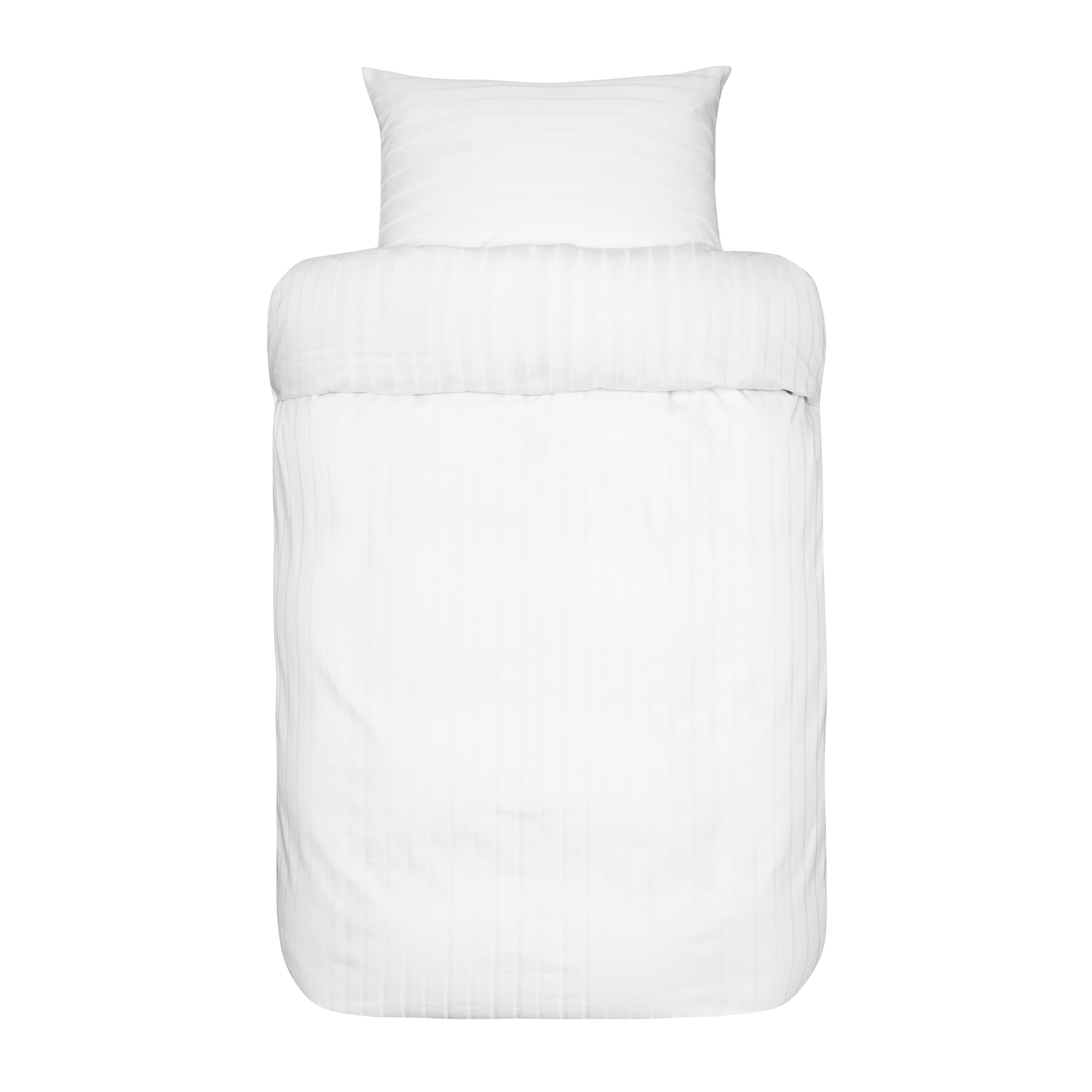 Milano Double Duvet Cover Set Satin White 220x220 cm/50x60 cm