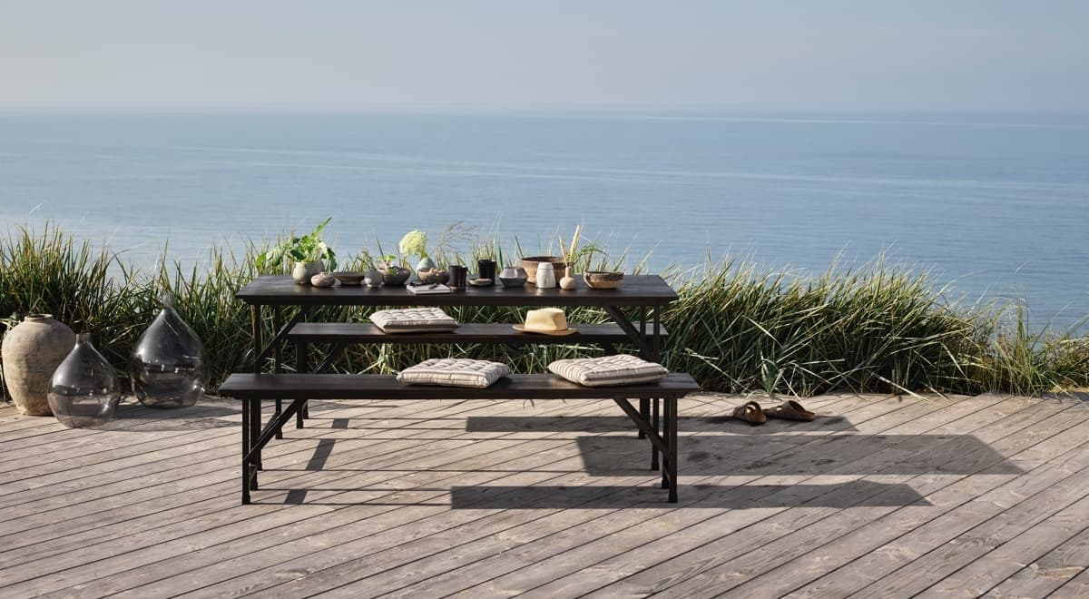 Party Esstisch Klappbar Schwarz 180cm