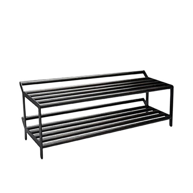 Tamburin Schuhablage Schwarzbeize Eiche/Schwarz 100cm