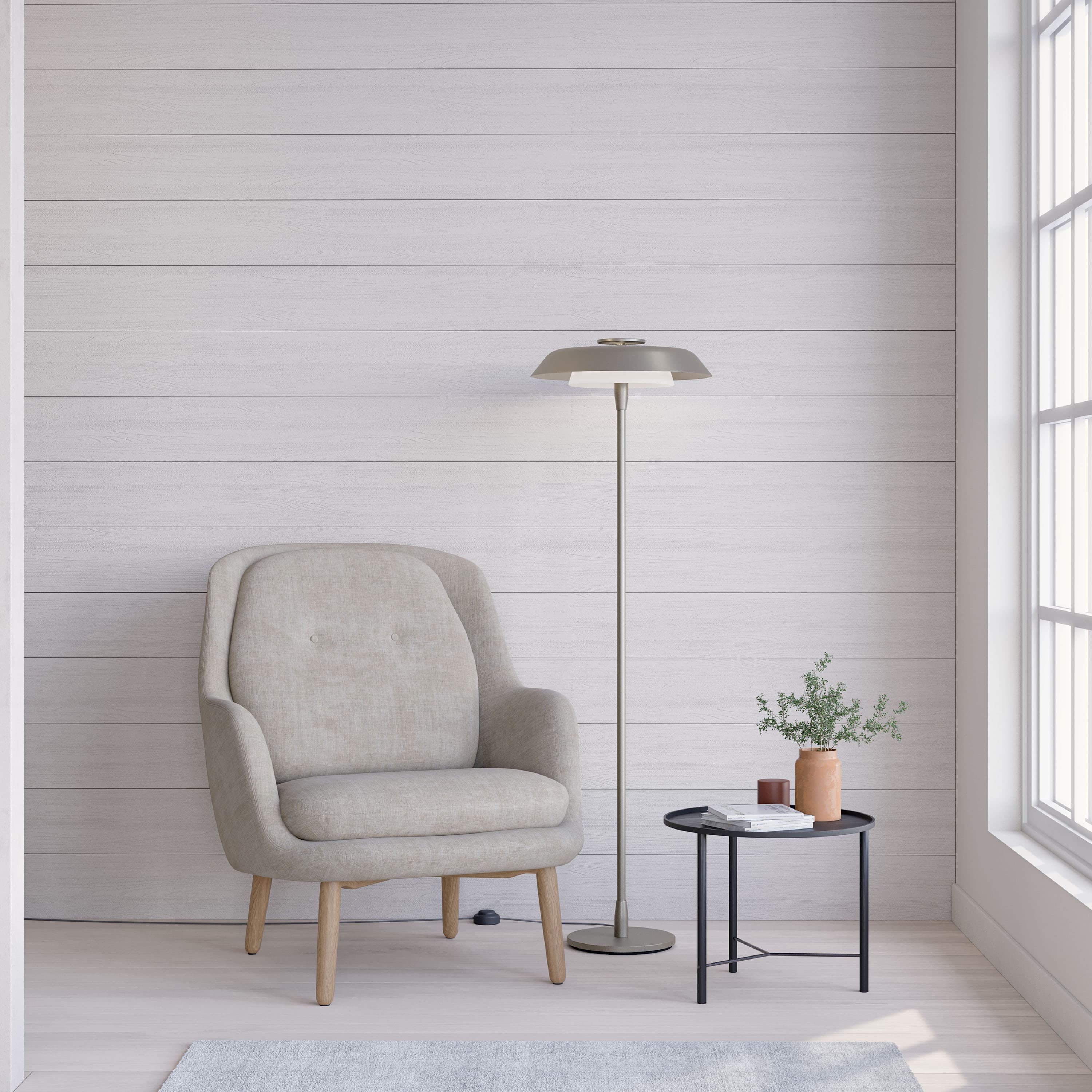 Horisont Stehleuchte Metallic Champagne 141cm