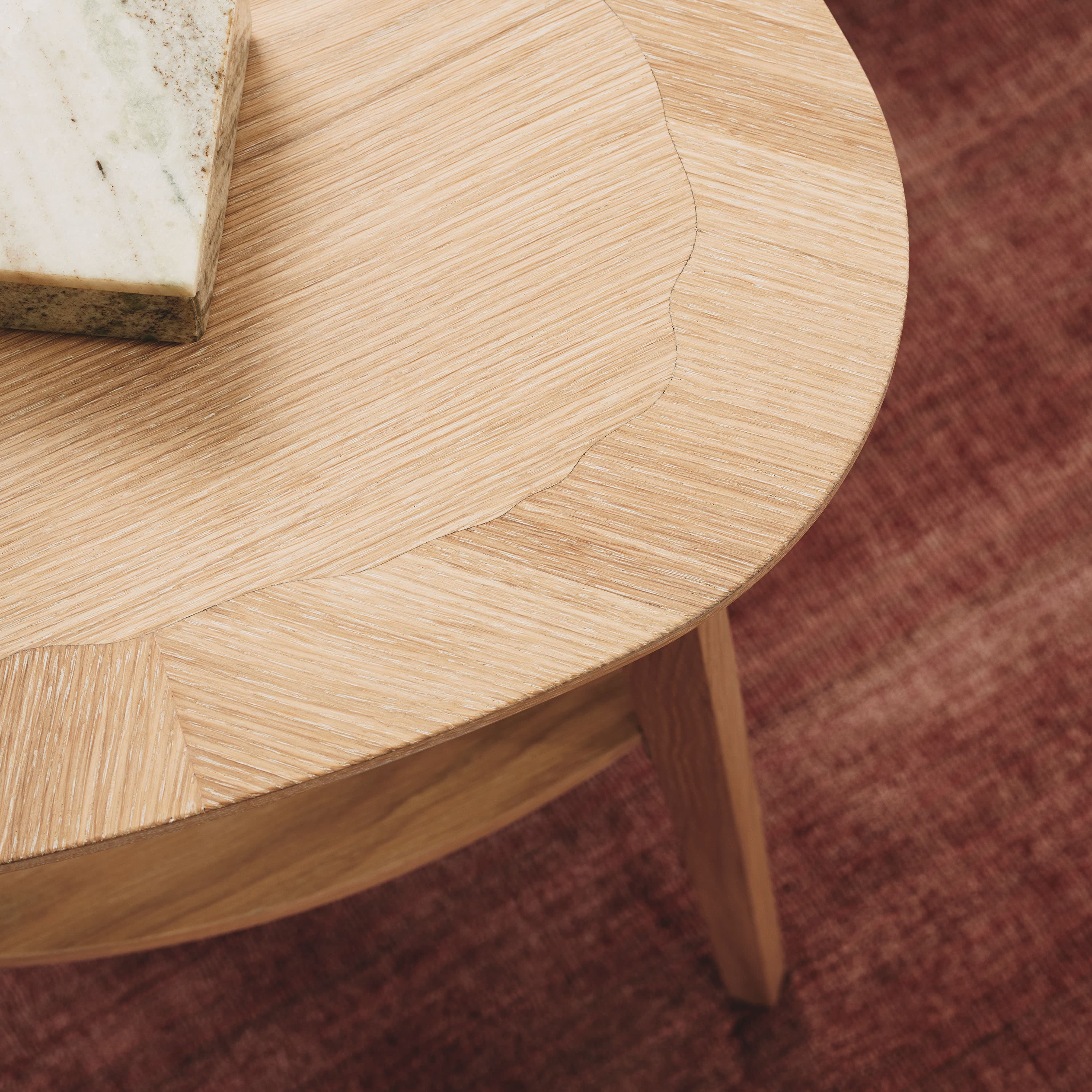 Heart Side Table White Oil Oak