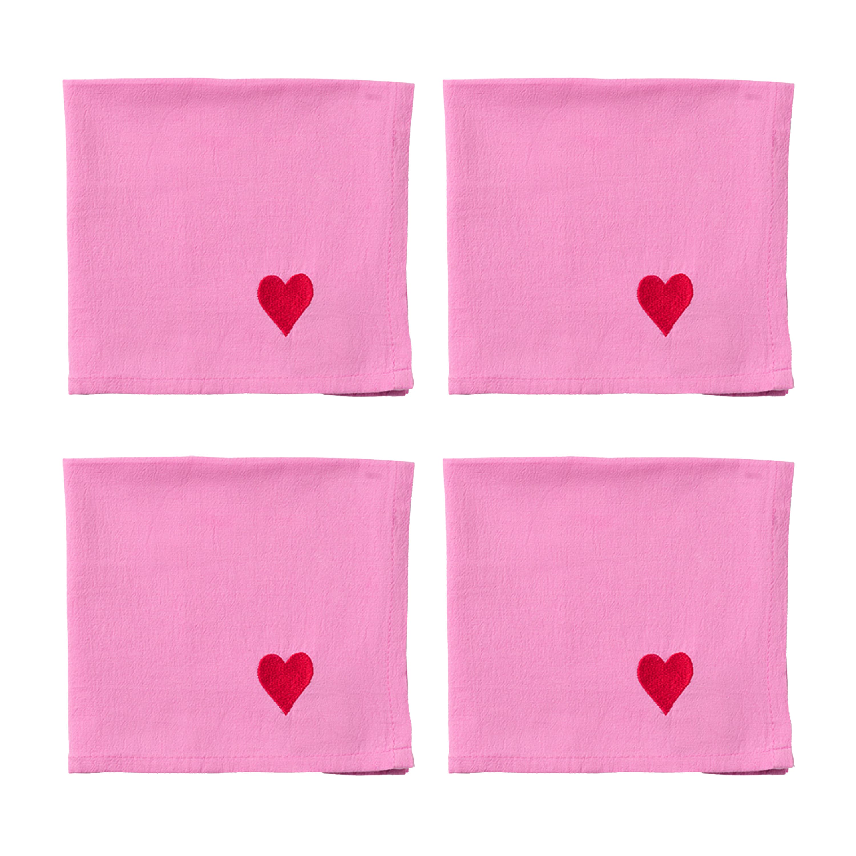 Pink Hearts Servietten 4er-Pack