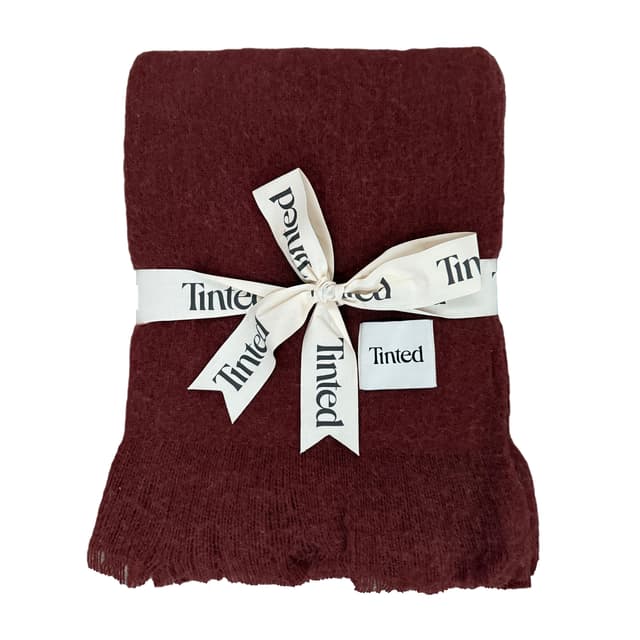Fingal Wool Throw Solid Wine Red 130x170