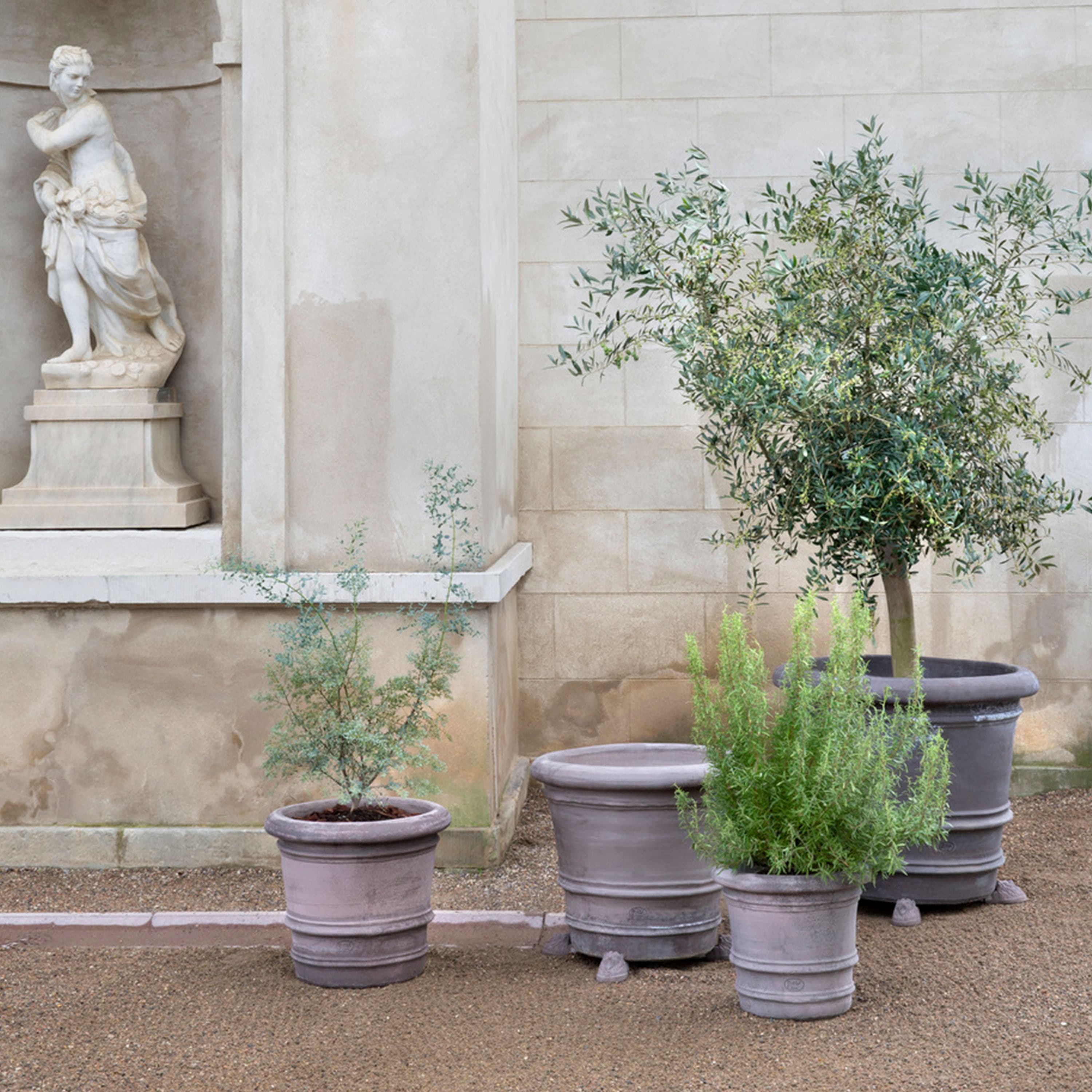 Lucca Pot Raw Grey Terracotta Ø60