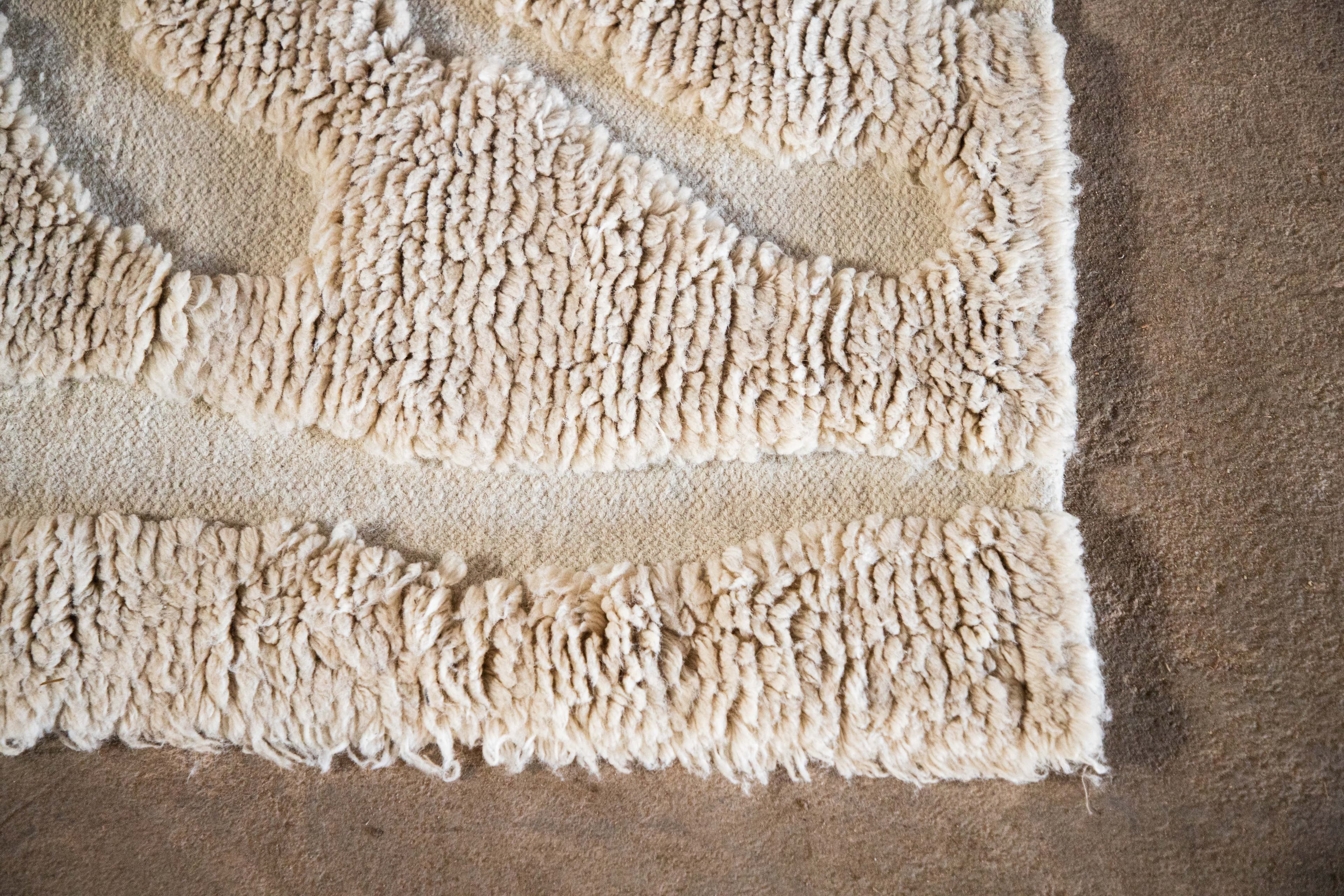 Trondheim x Josefin Lustig Ullmatta Beige/White 170x240