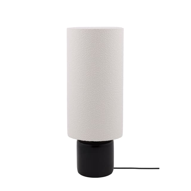 Florian Stehlampe Weißer Bouclé/Schwarz 80cm