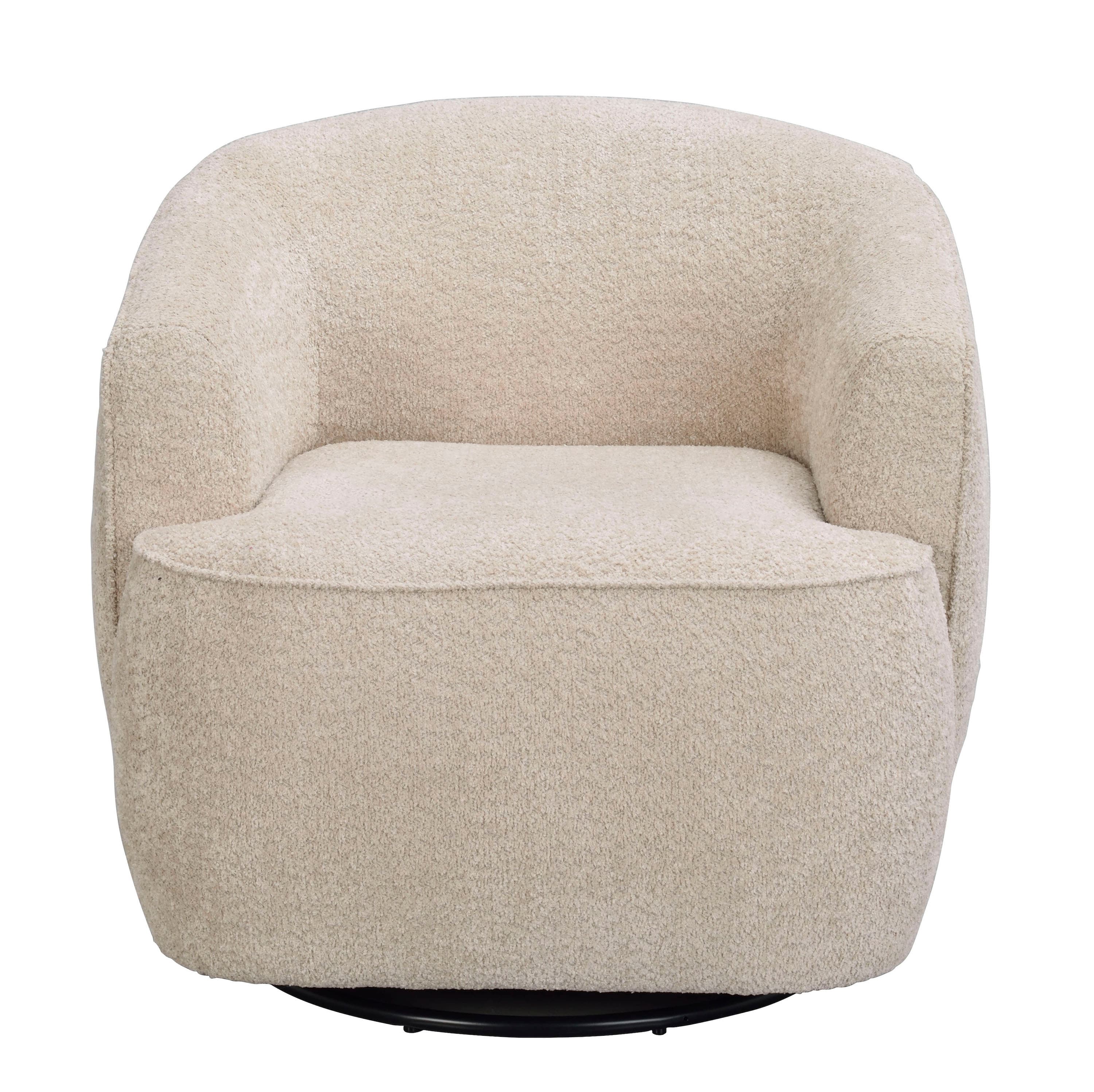Dermot Armchair Swivel Legs Light Beige