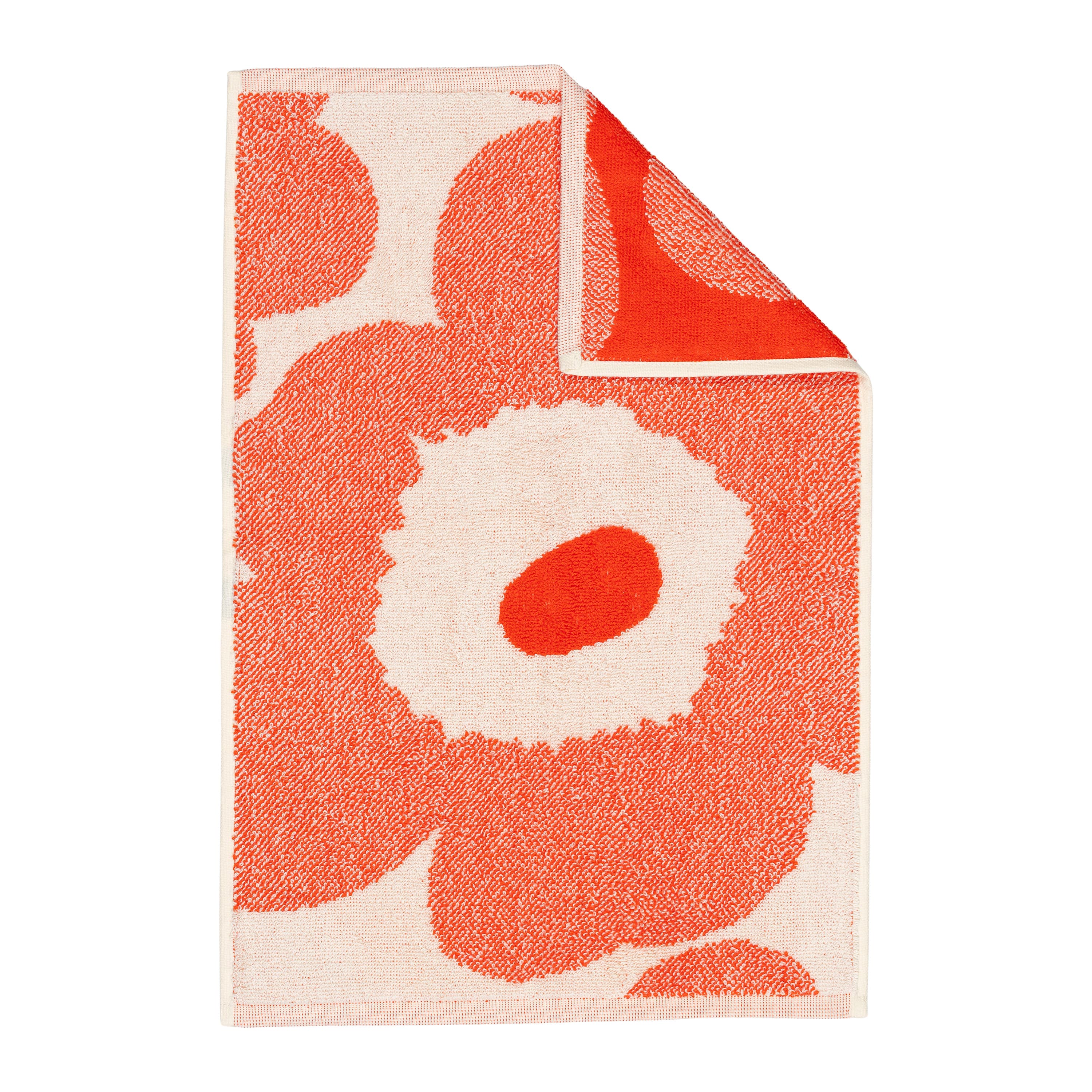 Unikko Handtuch Off White/Orange Rot 32x50