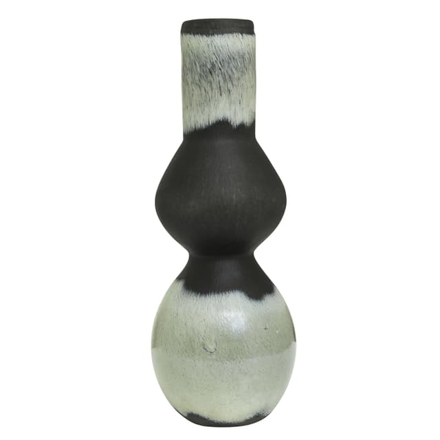 Ombre Vase Glas Schwarz/Weiß 34cm