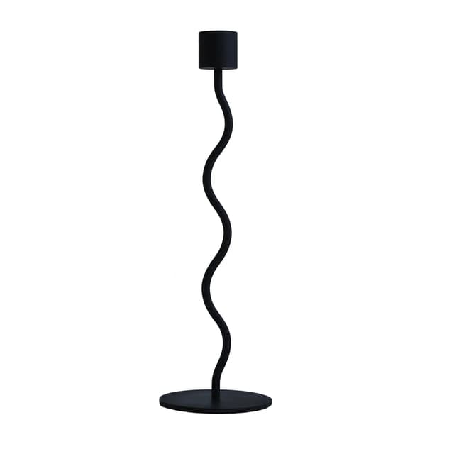 Curved Candle Holder Black 26cm