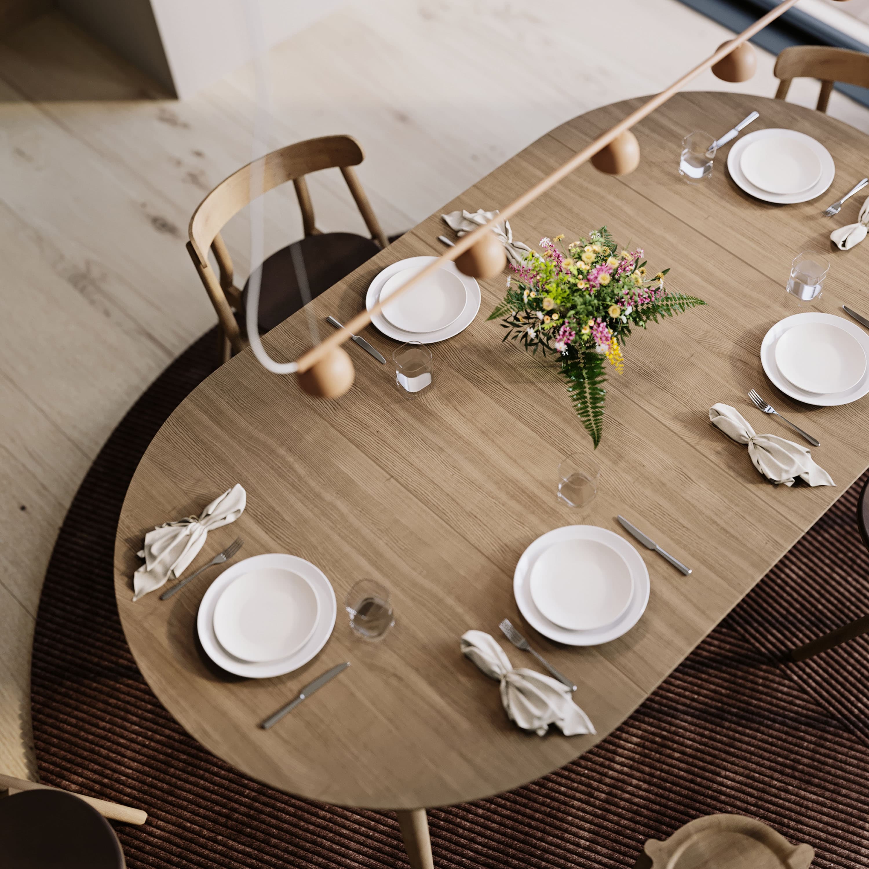 Expand Round Dining Table Smoked Oak Ø120