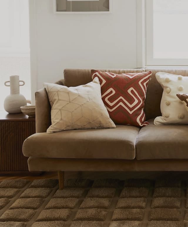 Vir Cushion Cover Velvet Beige 50x50