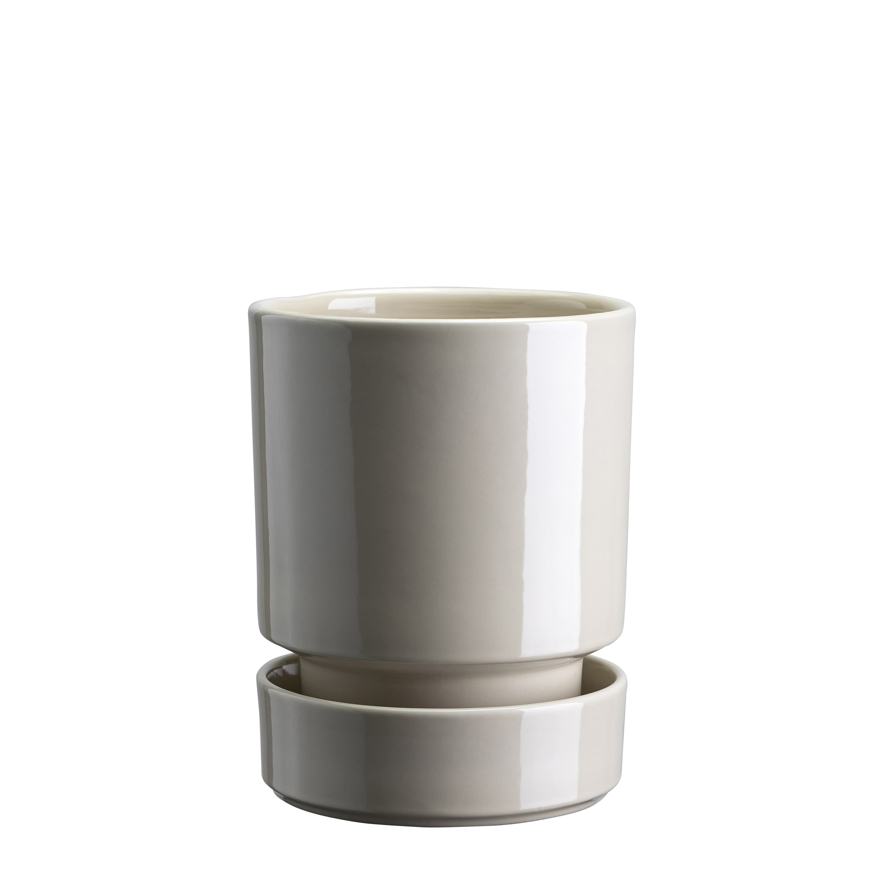 Hoff Pot with Saucer Glazed Sandstone Ø16