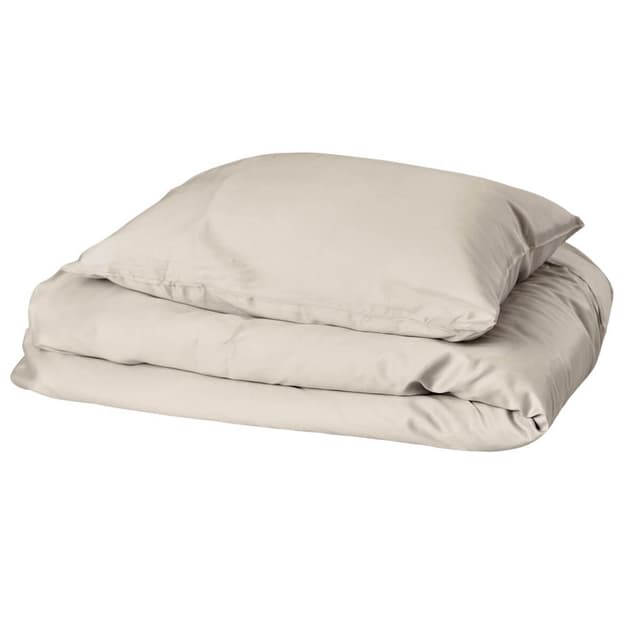 Single Duvet Cover Set Bamboo Light Grey 150x210/50x60