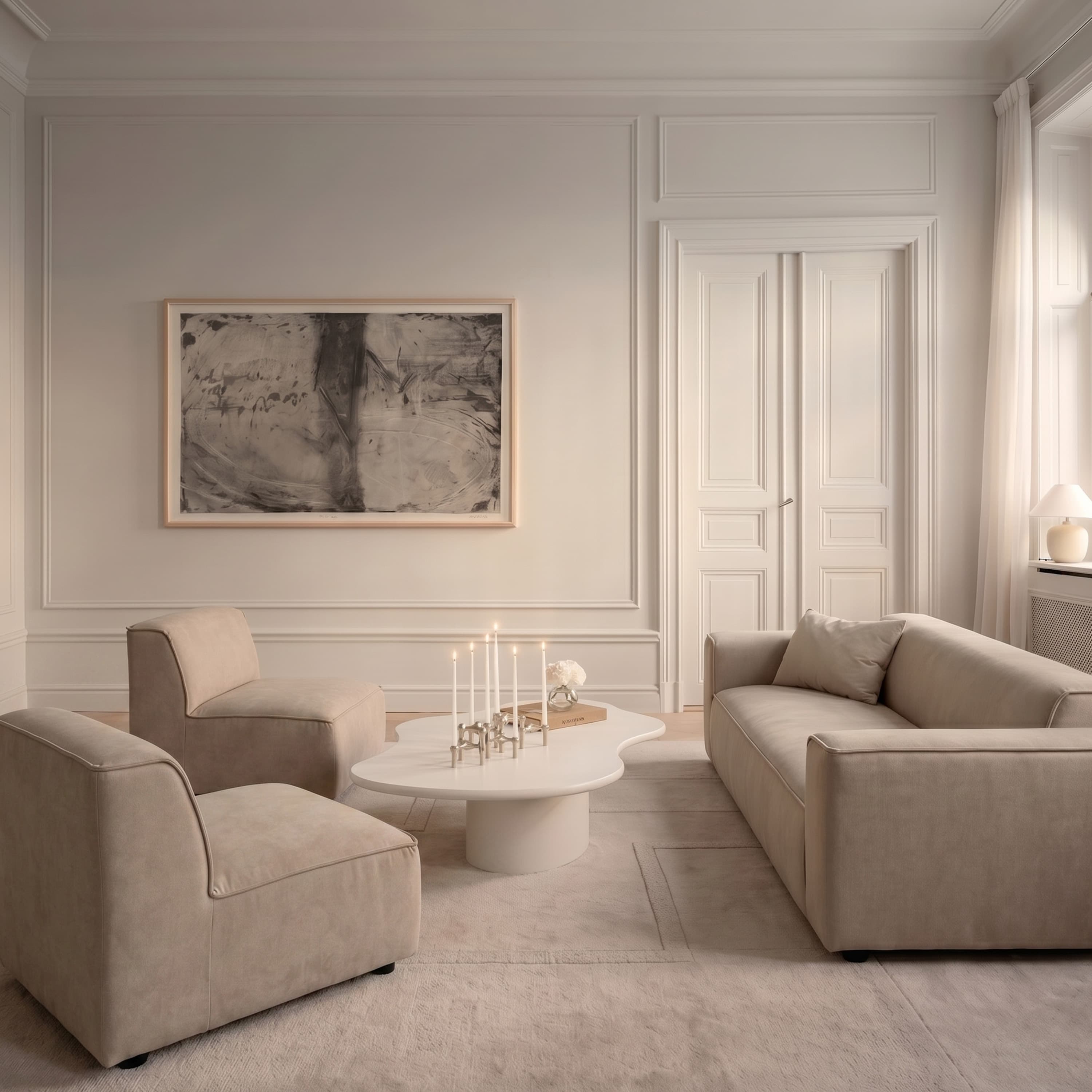 Bobbie 3-Sitzer Sofa Beige 229 cm