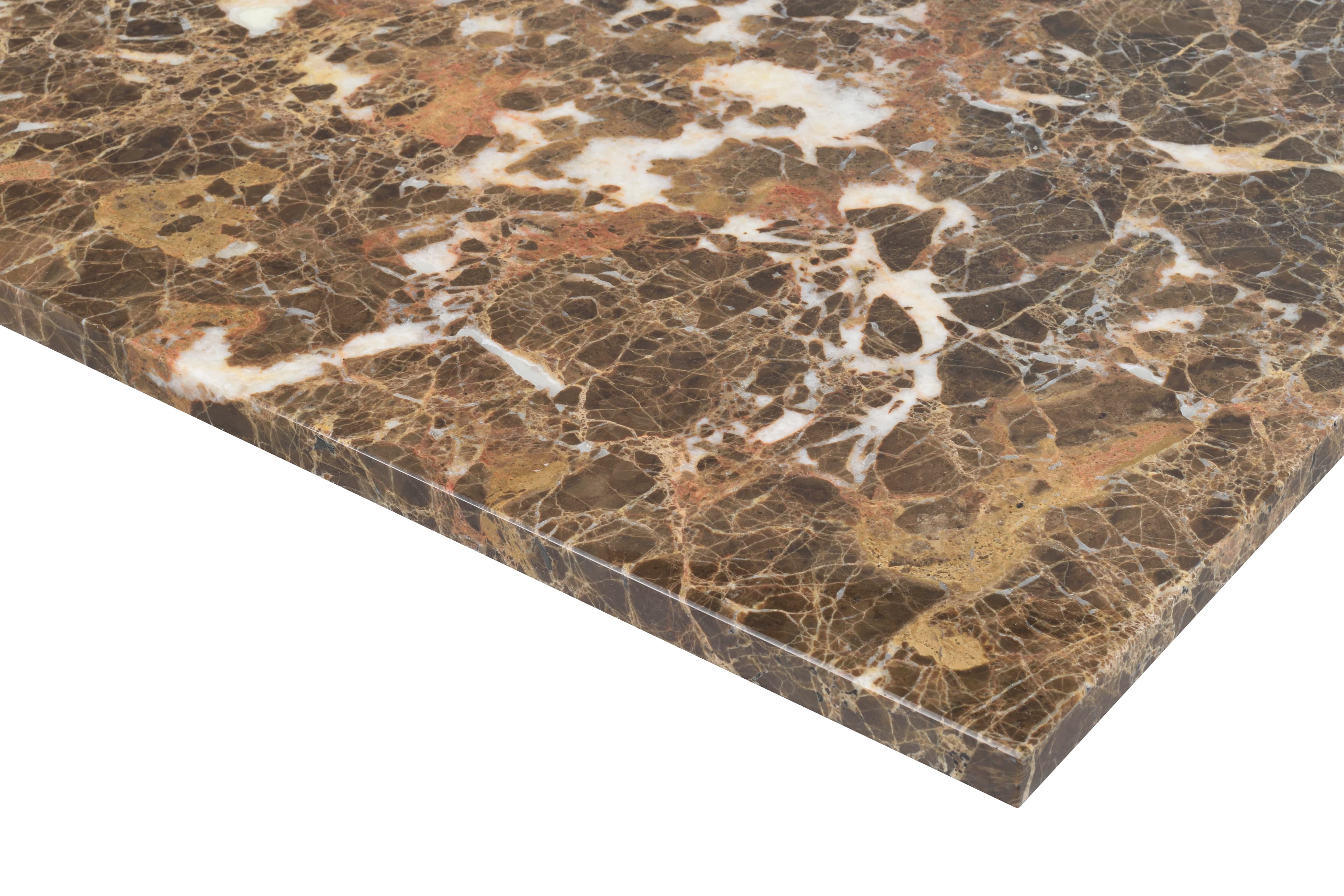 Brooksville Couchtisch Braun Marmor/Weiß pigmentiert 90x90