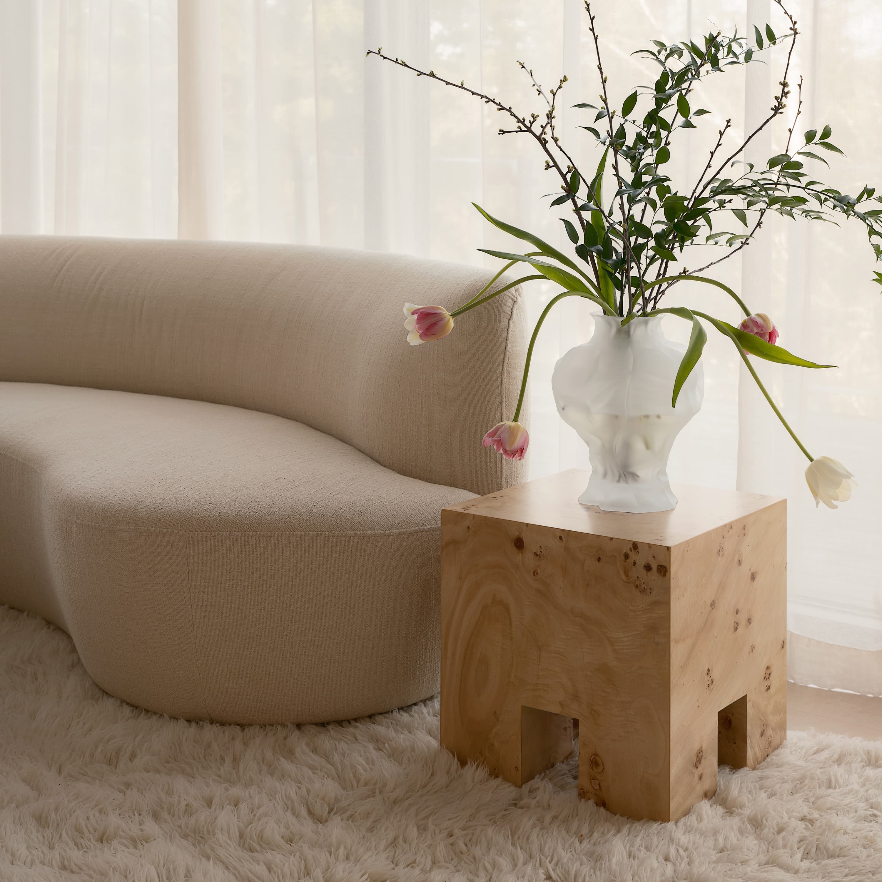 Ammonit Vase Frosted 30 cm