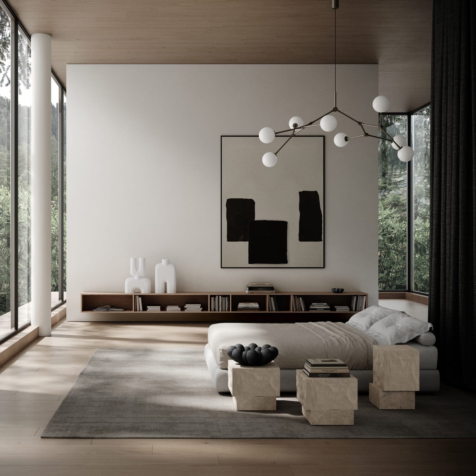 Drop Bulp Ceiling Lamp Grey 157cm