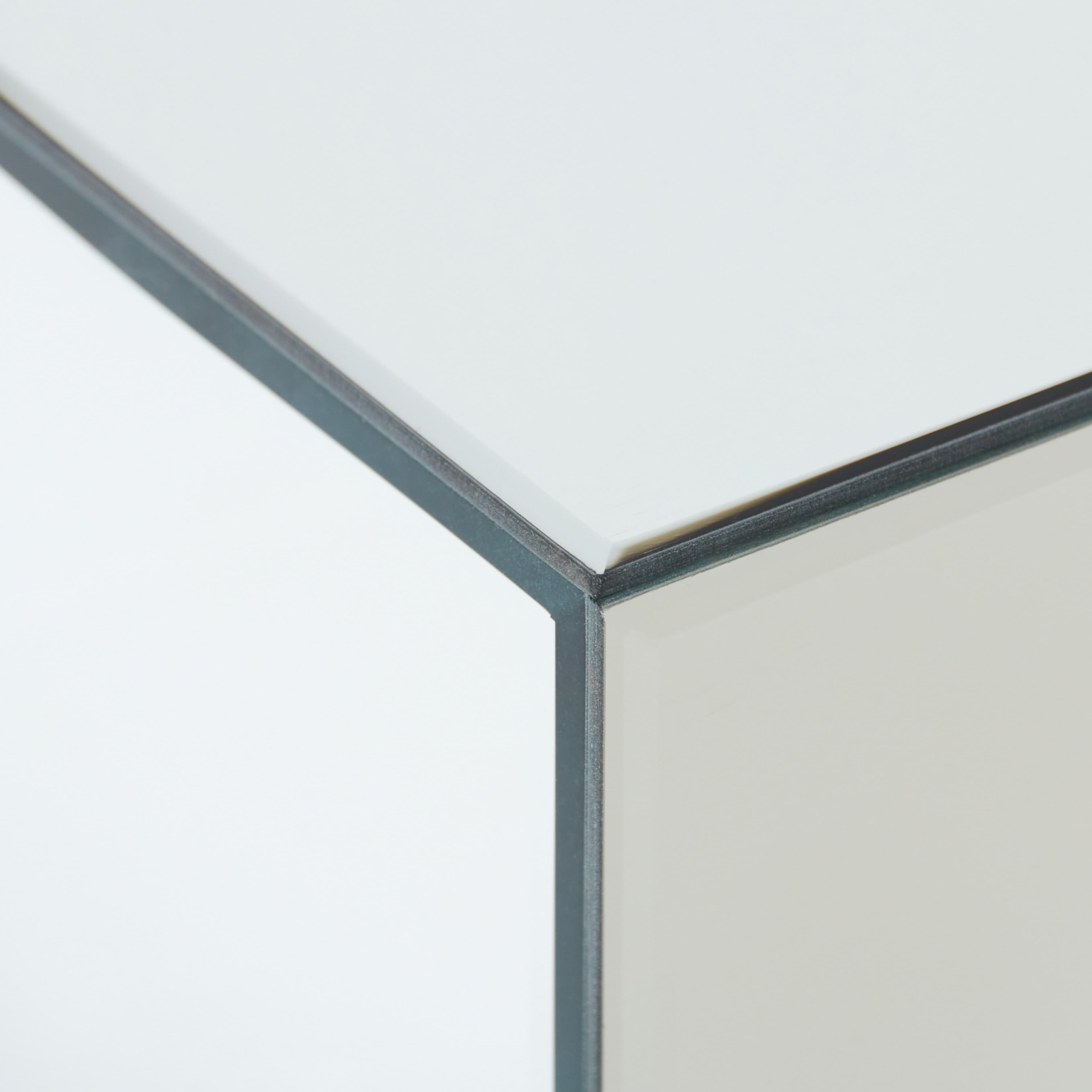 Block Mirrored Table Clear 90cm