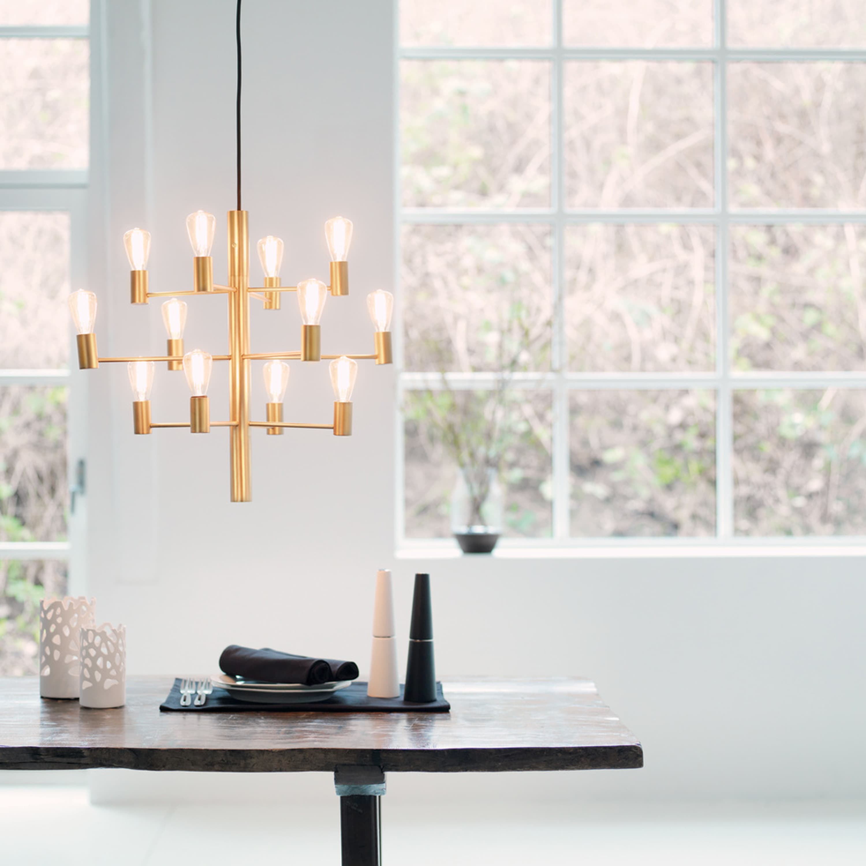 Manola 12 LED Deckenleuchte Messing Satin Brass