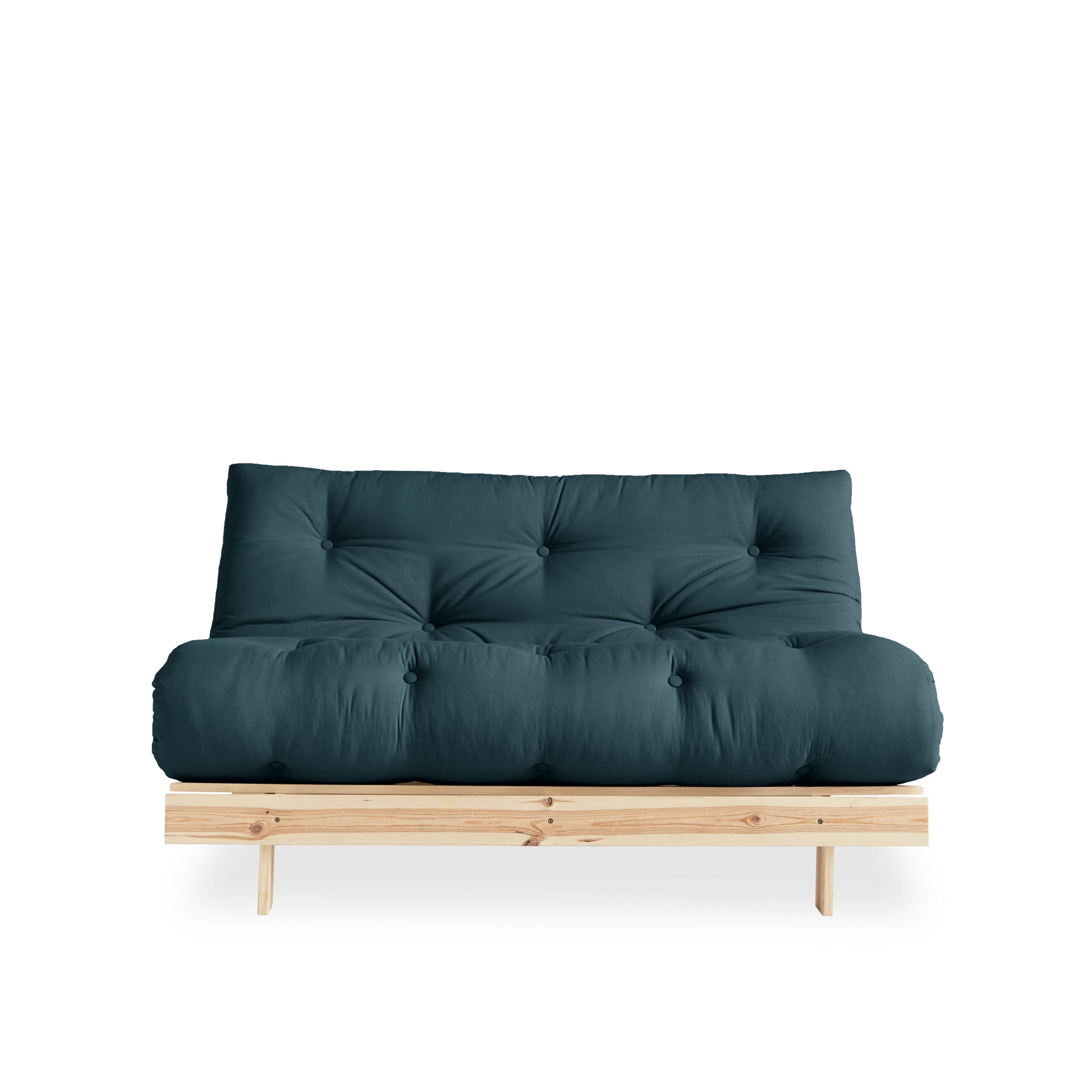 Roots Sofa Bed Natural/Petrol Blue 140cm