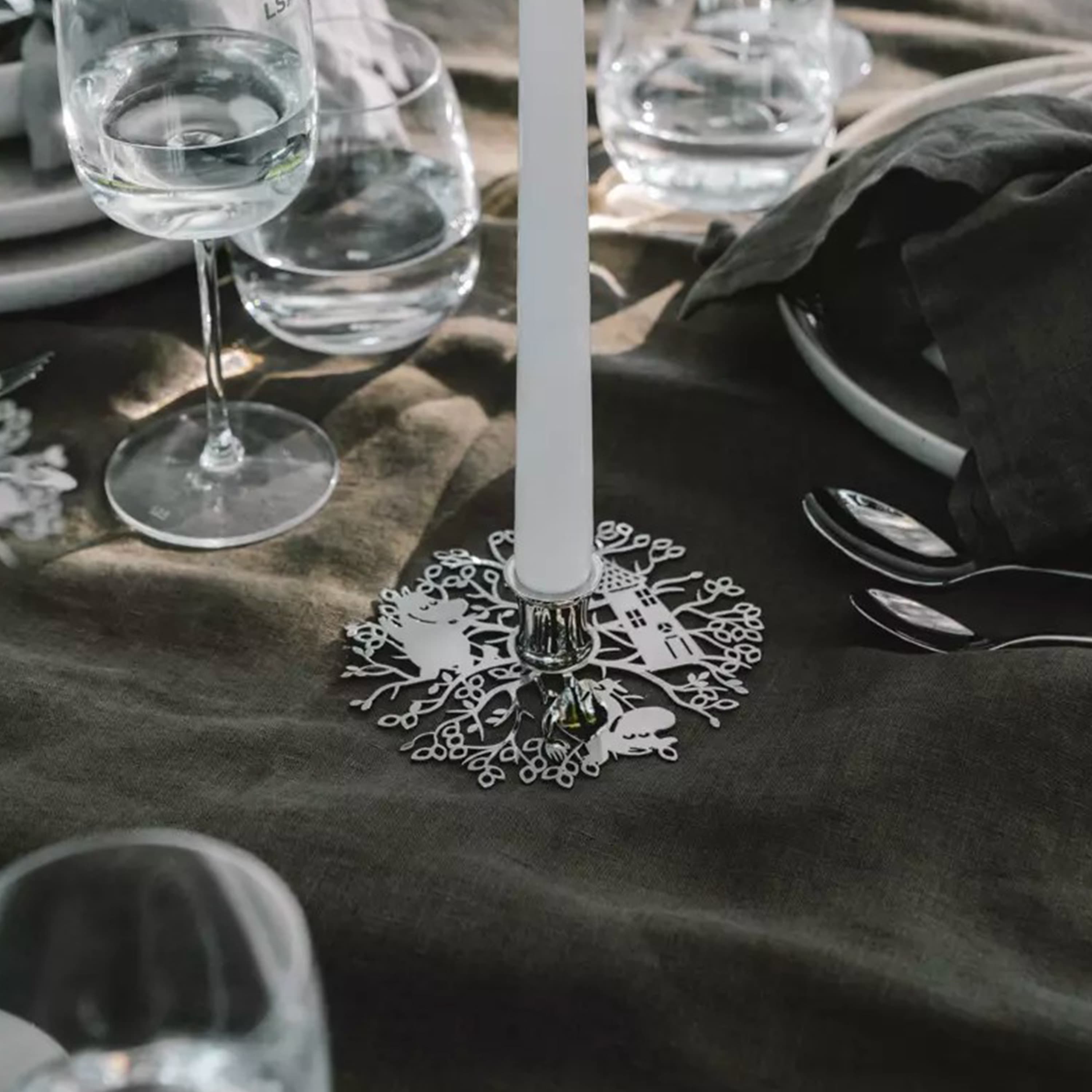 Hilke x Mumin No.1 Windlicht Silber 16cm
