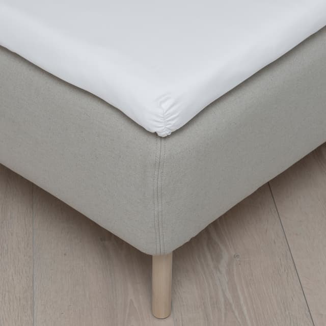 Kuvert genähtes Spannbettlaken Satin Weiß 90x200