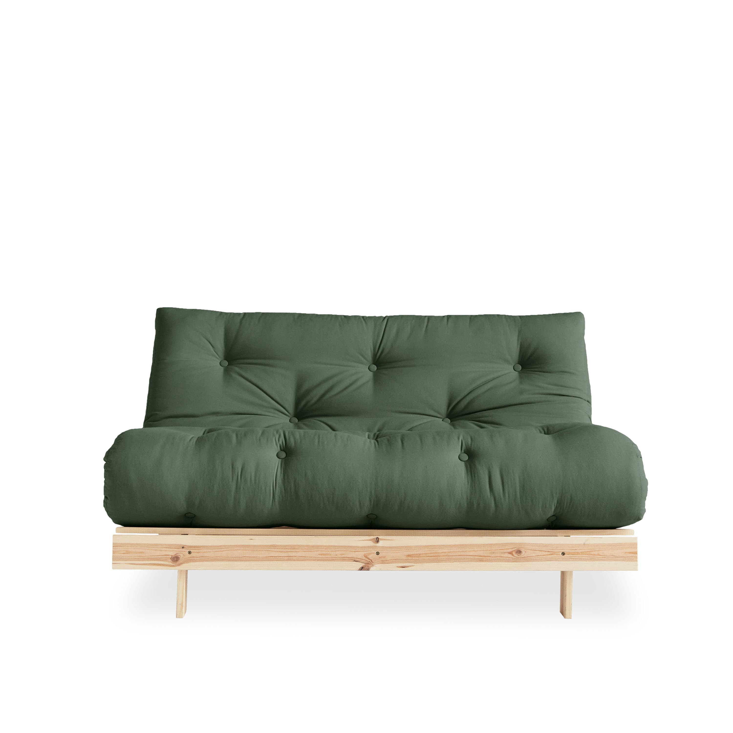 Roots Schlafsofa Natur/Olivgrün 140cm