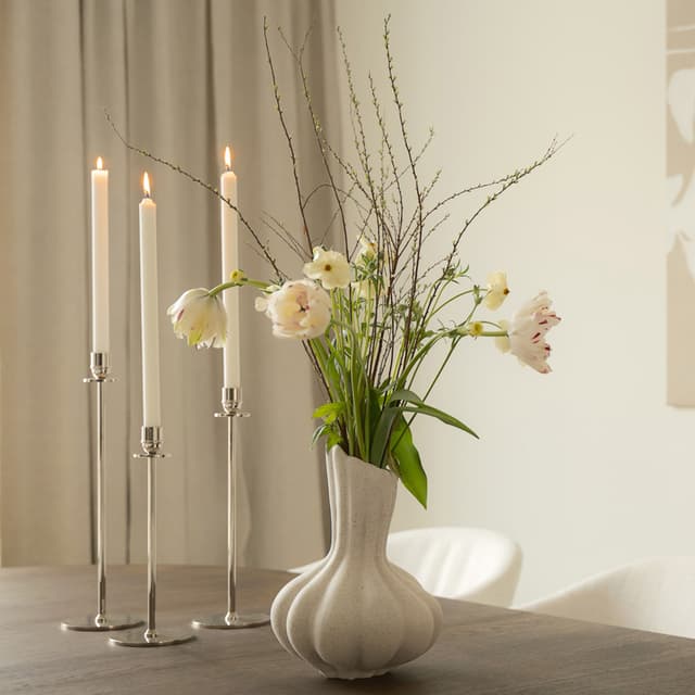 Chiaro Di Luna Candle Holder Silver 40 cm