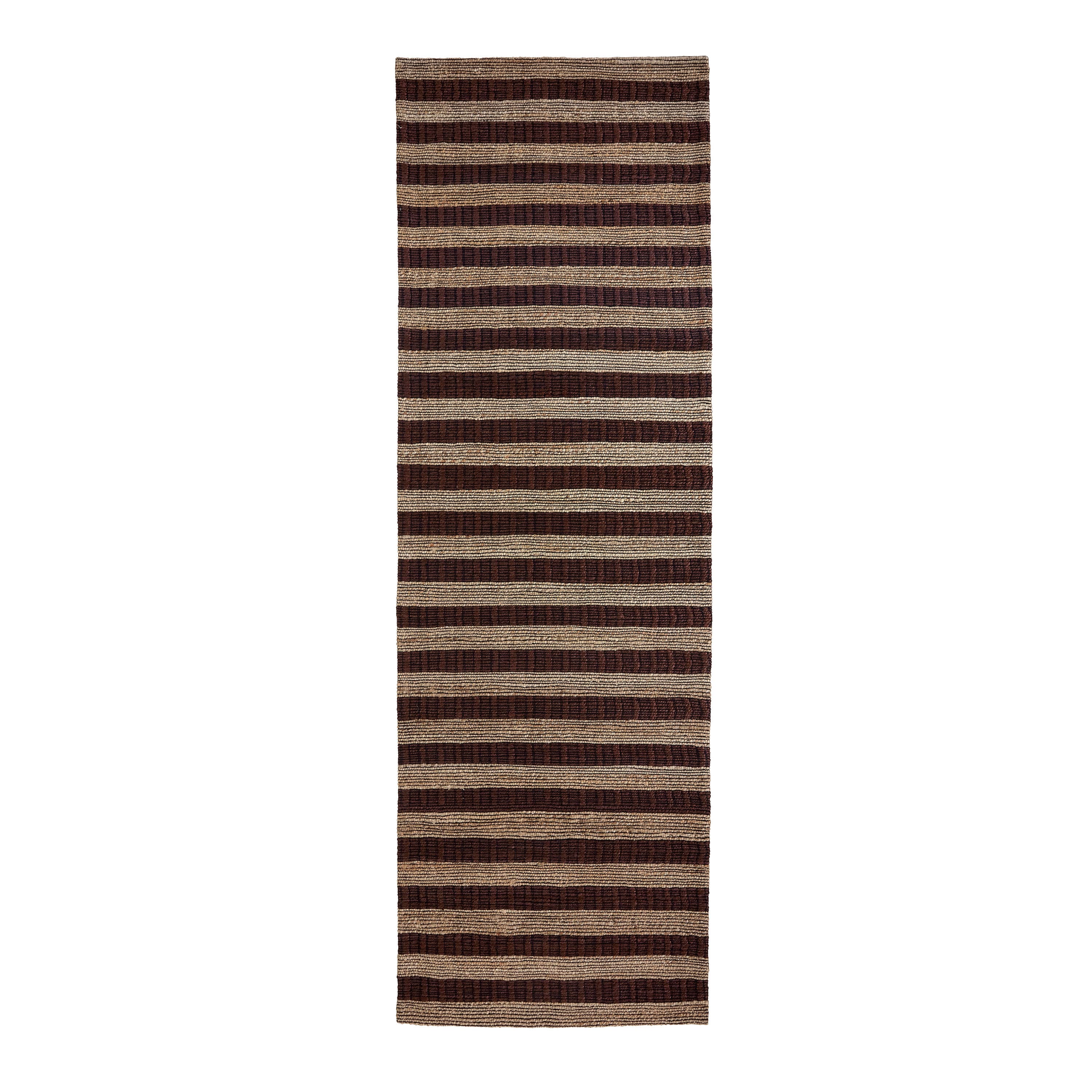 Block Juteteppich Braun/Natur 300x90