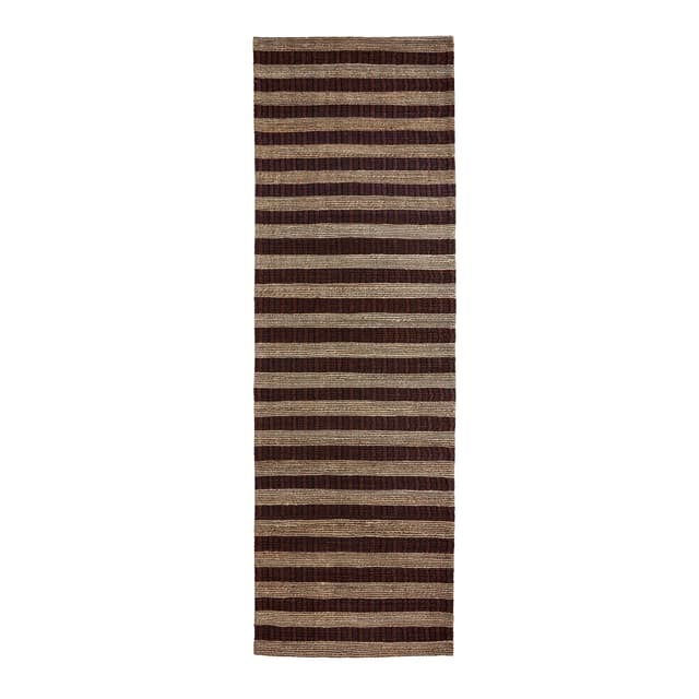 Block Juteteppich Braun/Natur 300x90