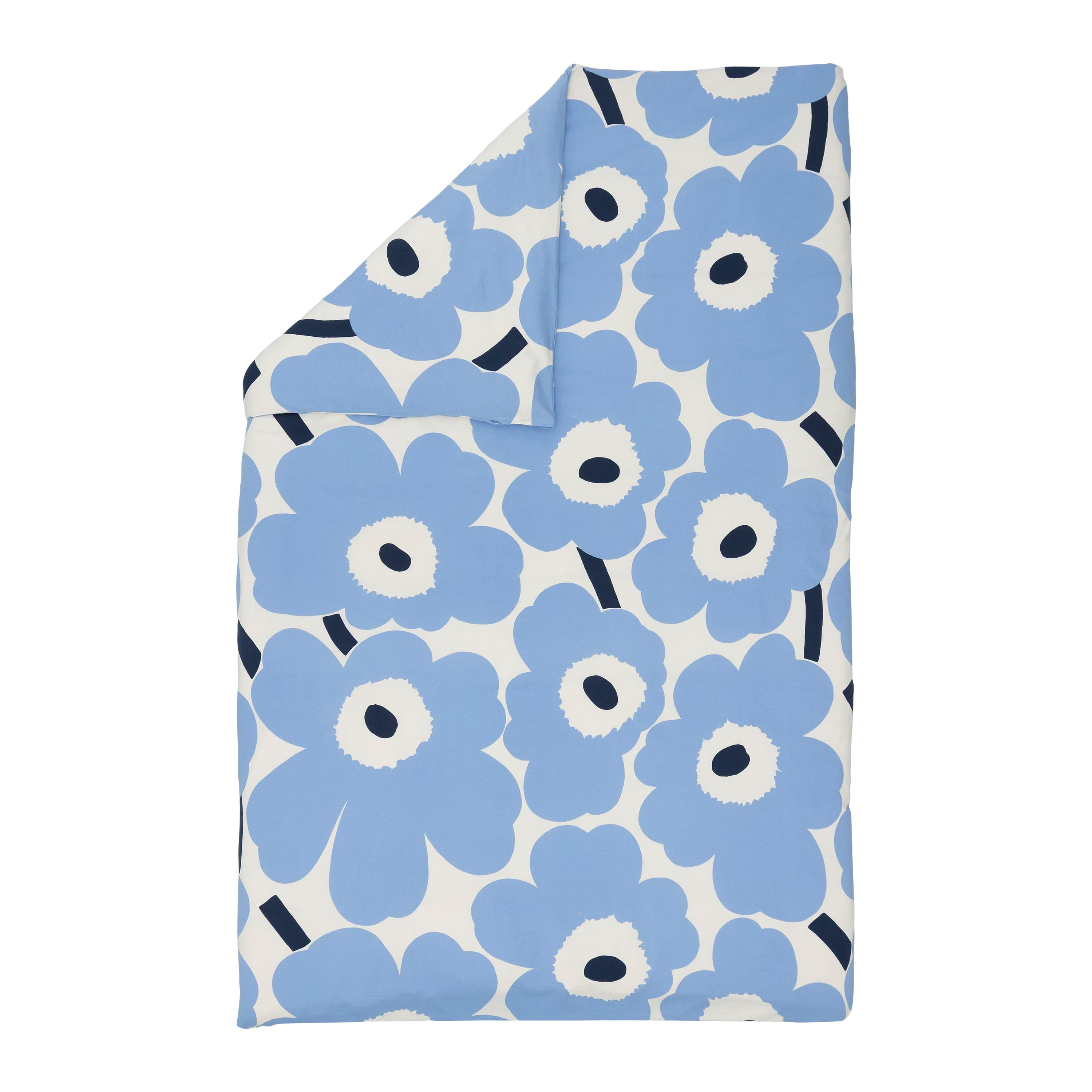 Unikko Jersey Bettbezug Off White/Light Blue/Navy Einfach