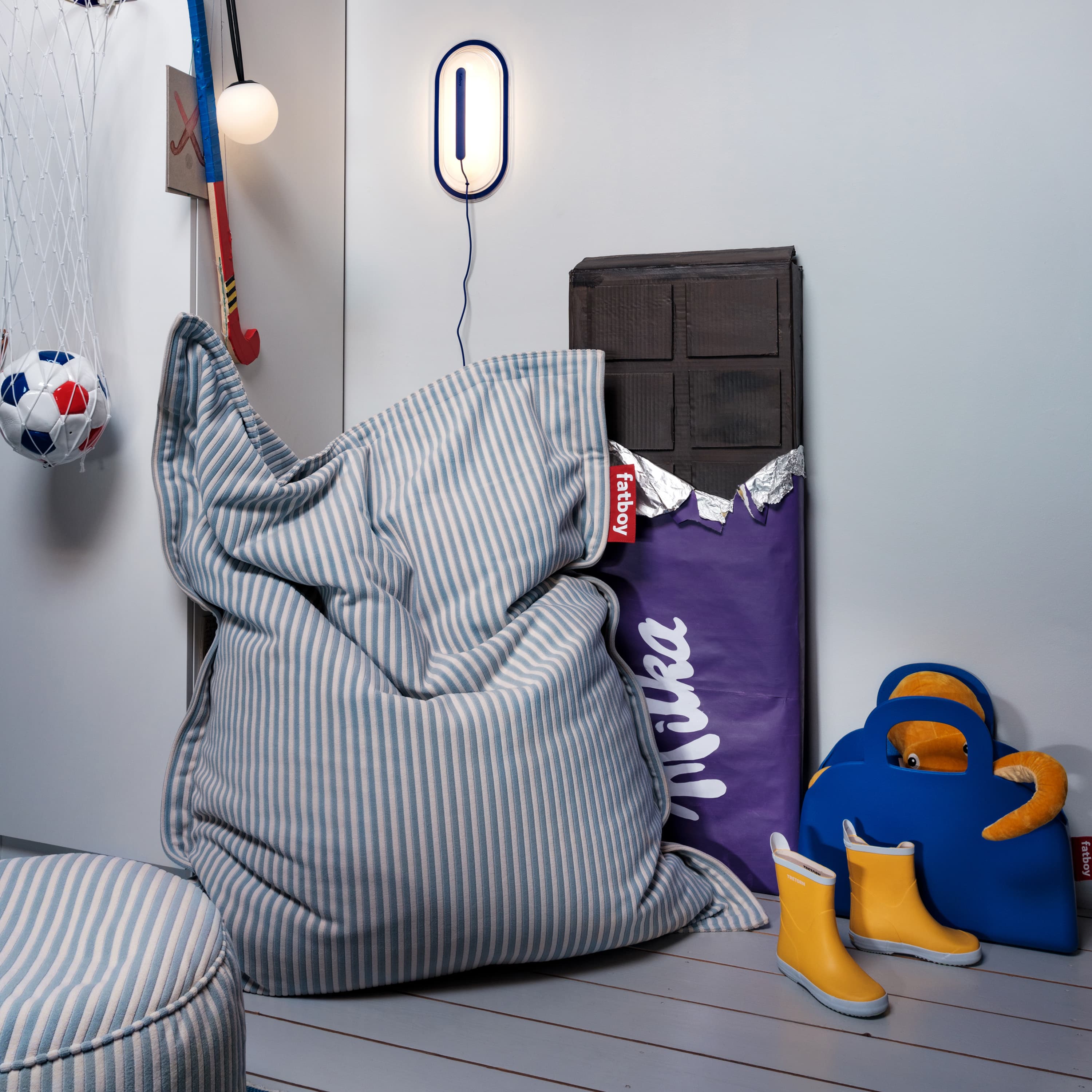 Original Slim Terry Beanbag Blizzard Blue Cream