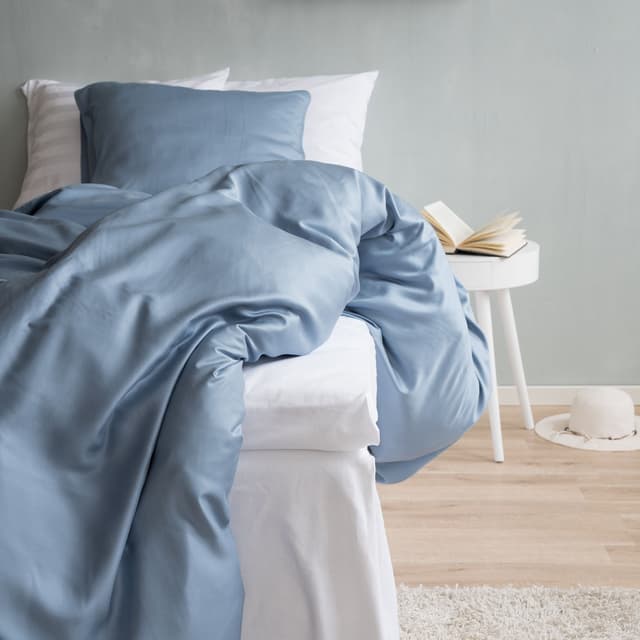 Double Duvet Cover Set Bamboo Sky Blue 220x220cm/50x60cm