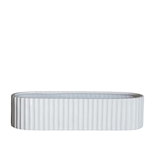 Stripe Advent Candle Holder Shiny White