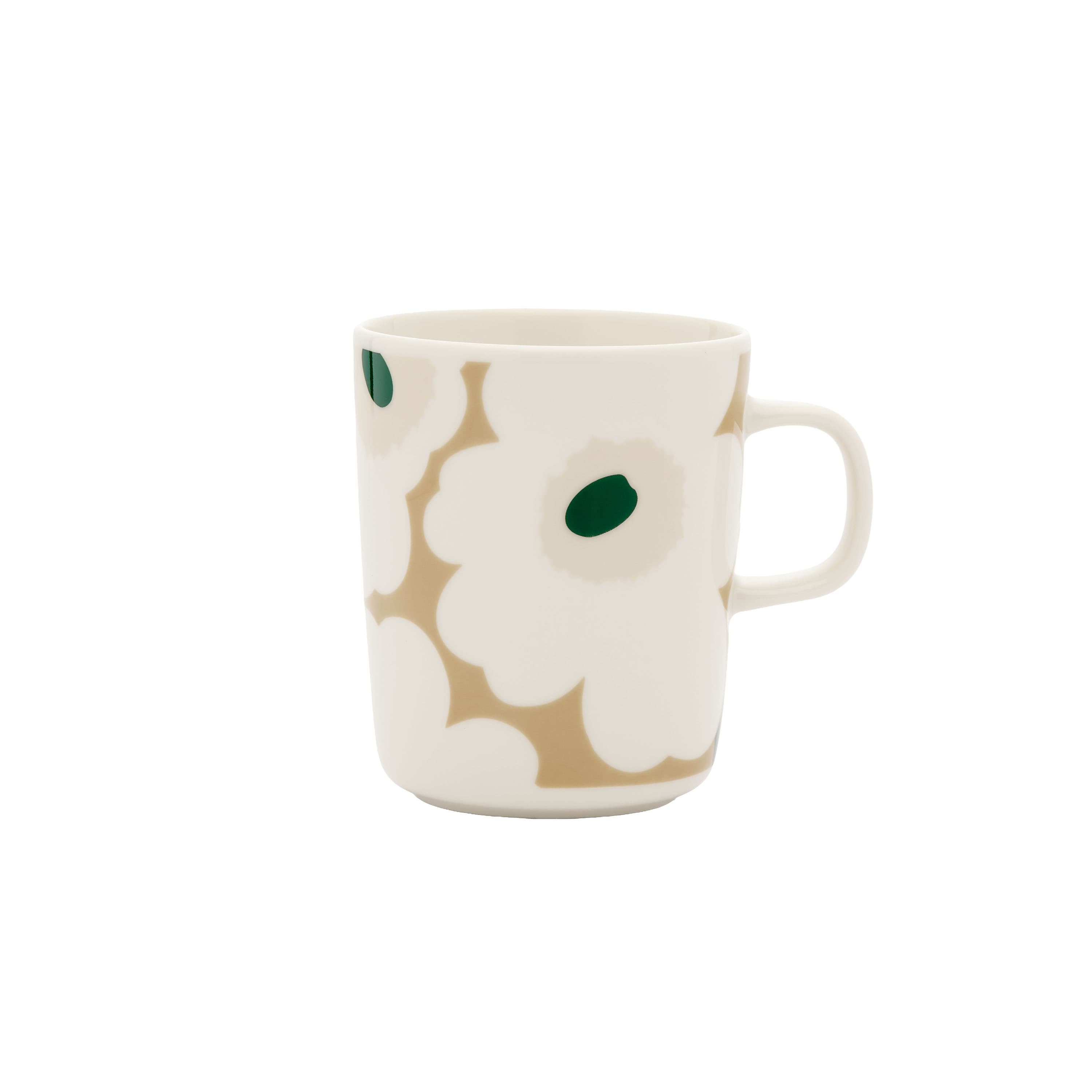 Oiva Unikko Mug White/Beige/Dark Green
